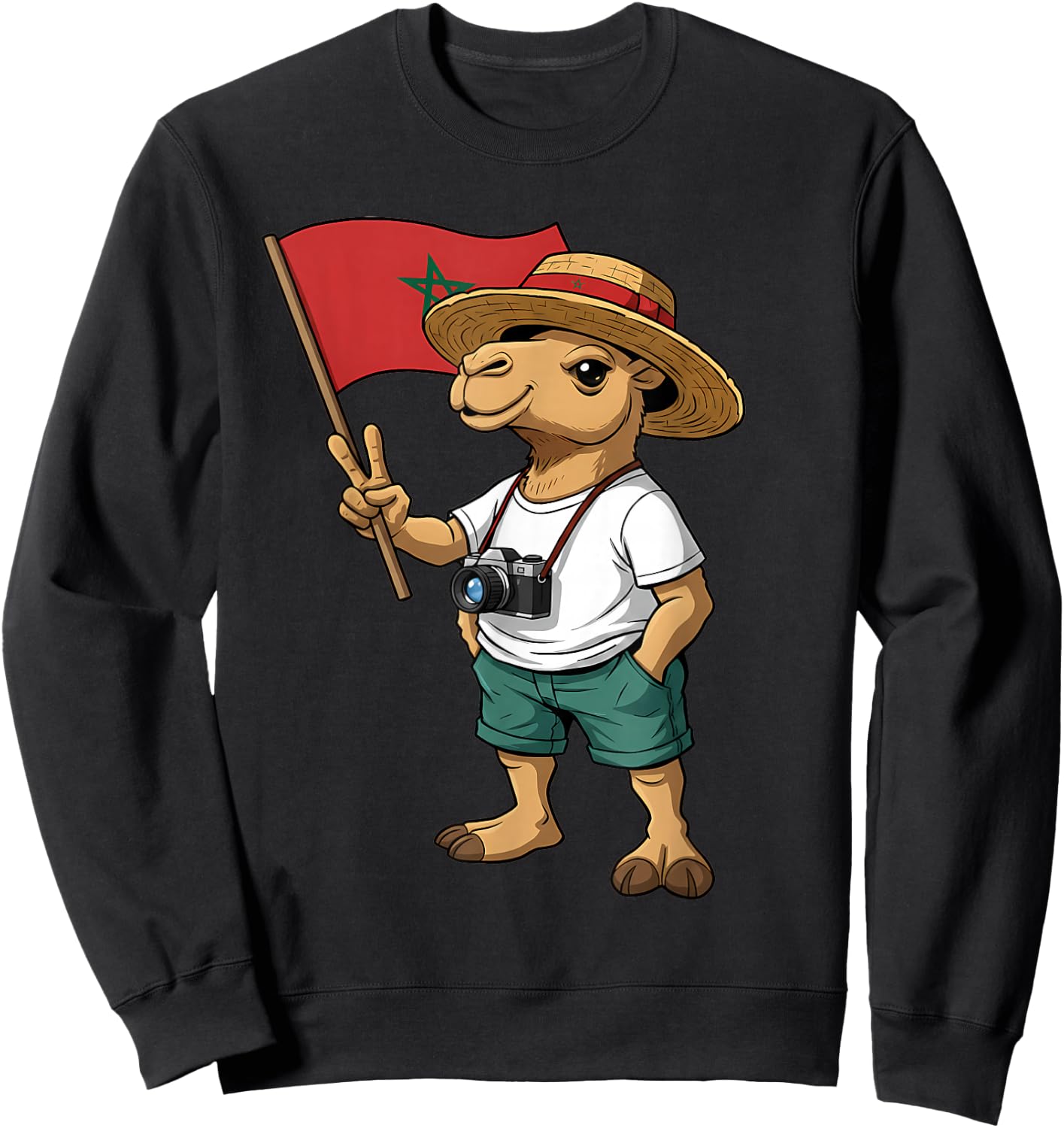 Morocco Flag Moroccan Pride Sweatshirt - Sweatshirt | Black