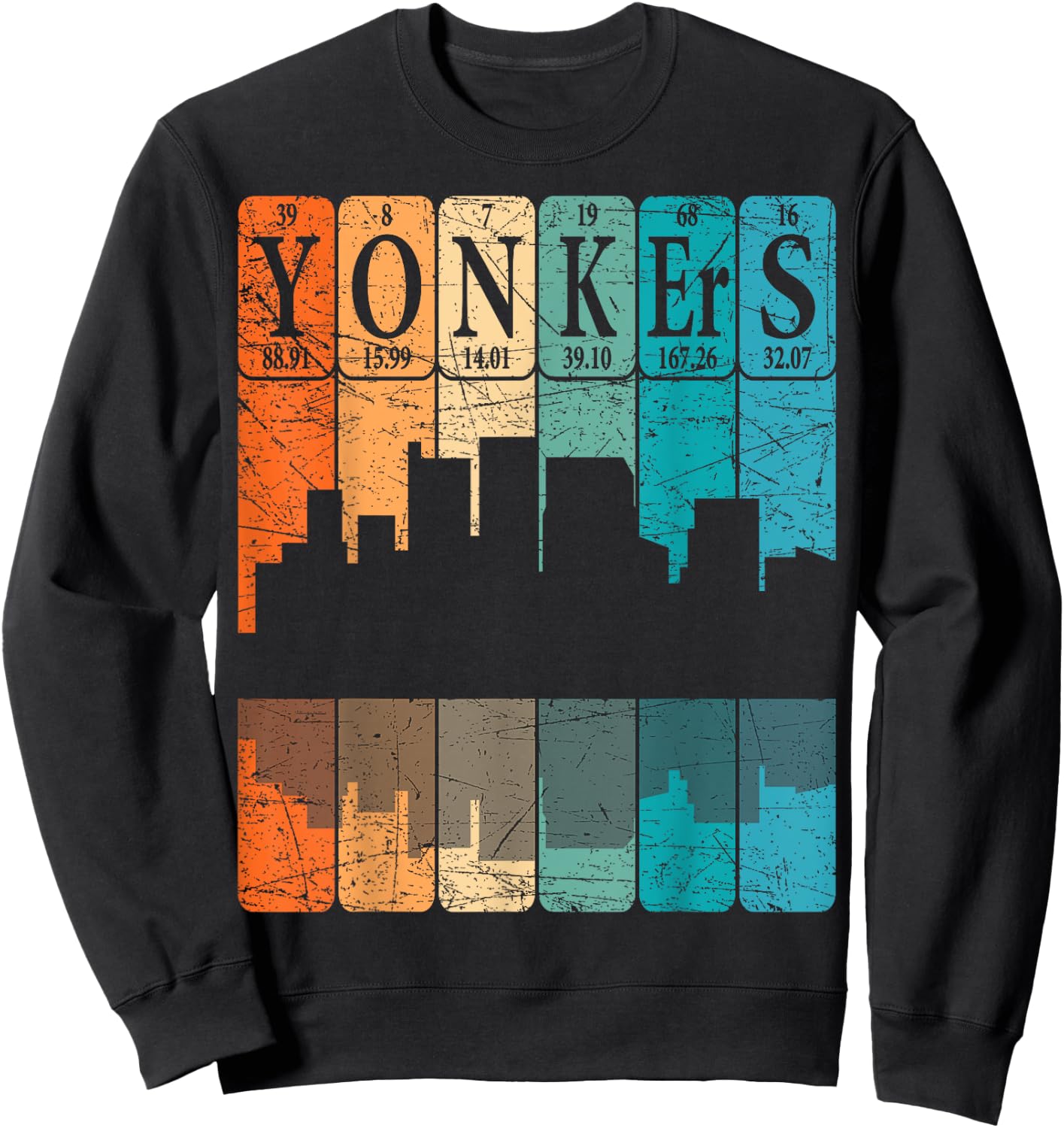 Yonkers Periodic Table Elements Yonkers New York Retro Sweatshirt - Sweatshirt | Black