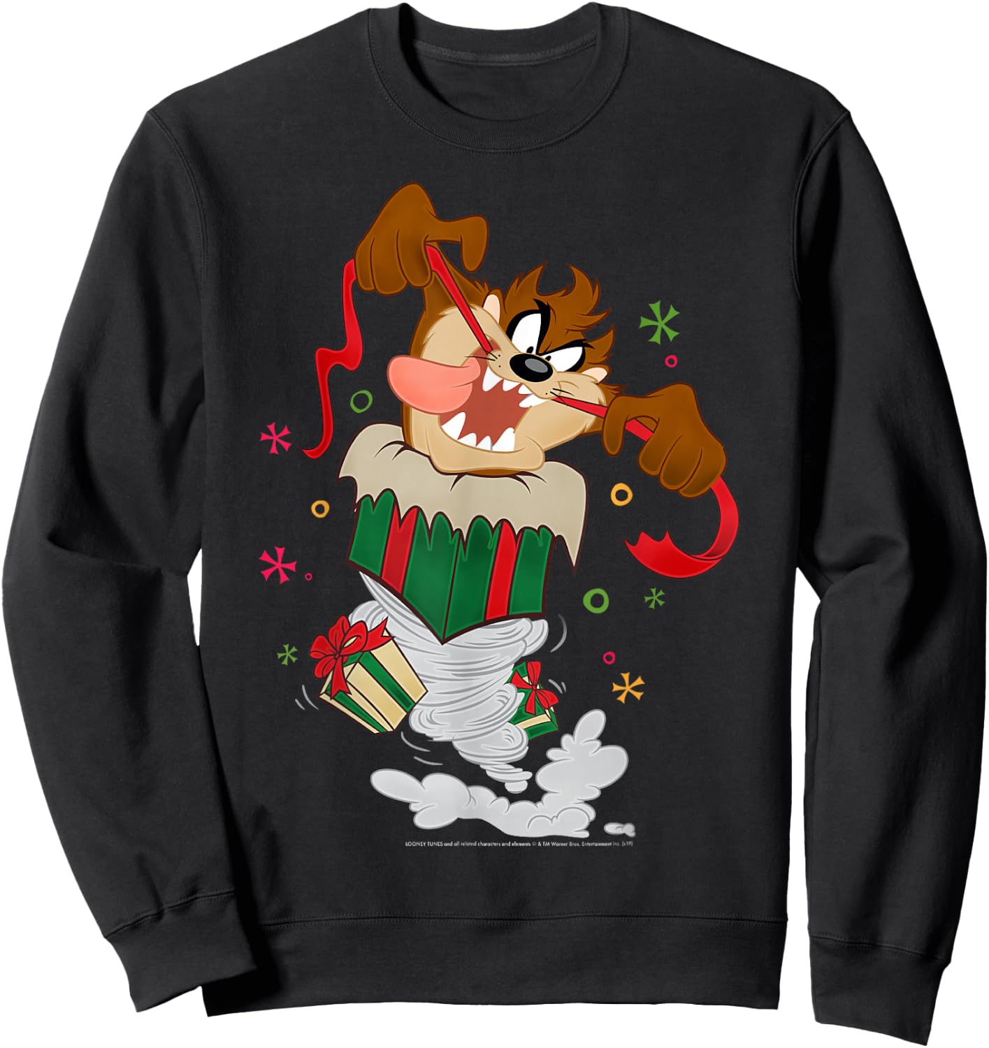 Looney Tunes Christmas Taz Twister Presents Sweatshirt - Sweatshirt | Black