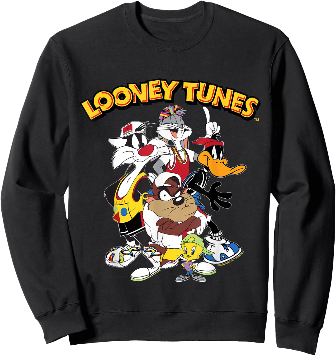 Looney Tunes Sylvester, Taz, Daffy, Bugs Sweatshirt - Sweatshirt | Black