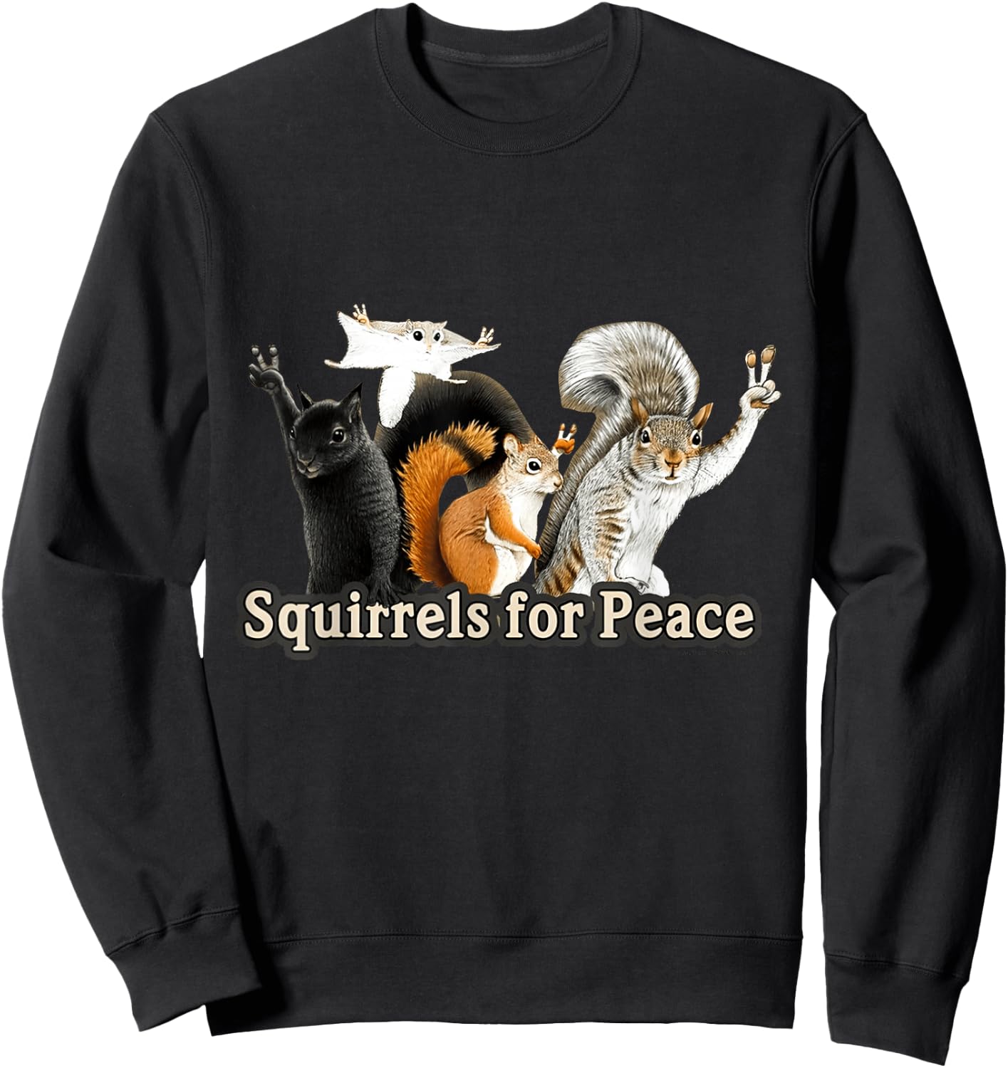 Squirrels for peace for boy Sweatshirt - Sweatshirt | Black