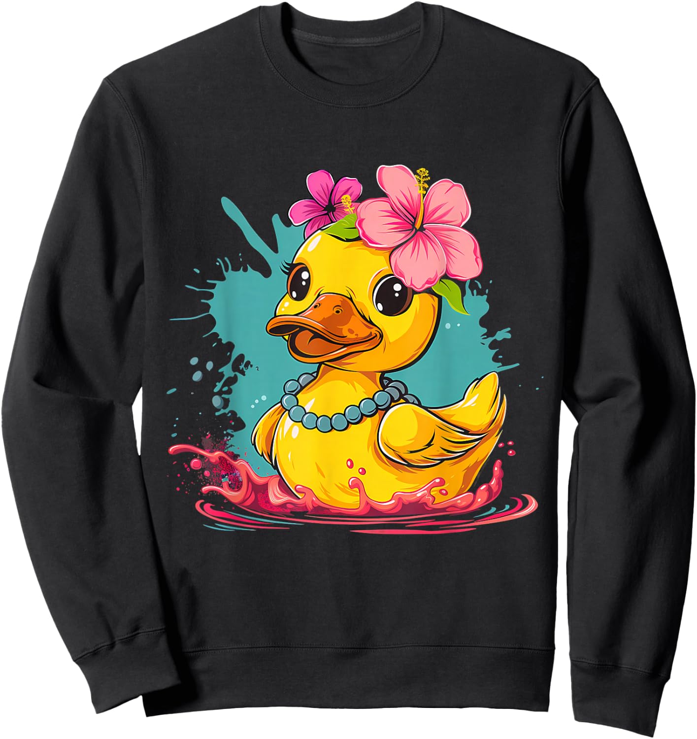 Rubber Duck Rubber Duckie Hawaii Rubber Duckling Hawaiian Sweatshirt - Sweatshirt | Black