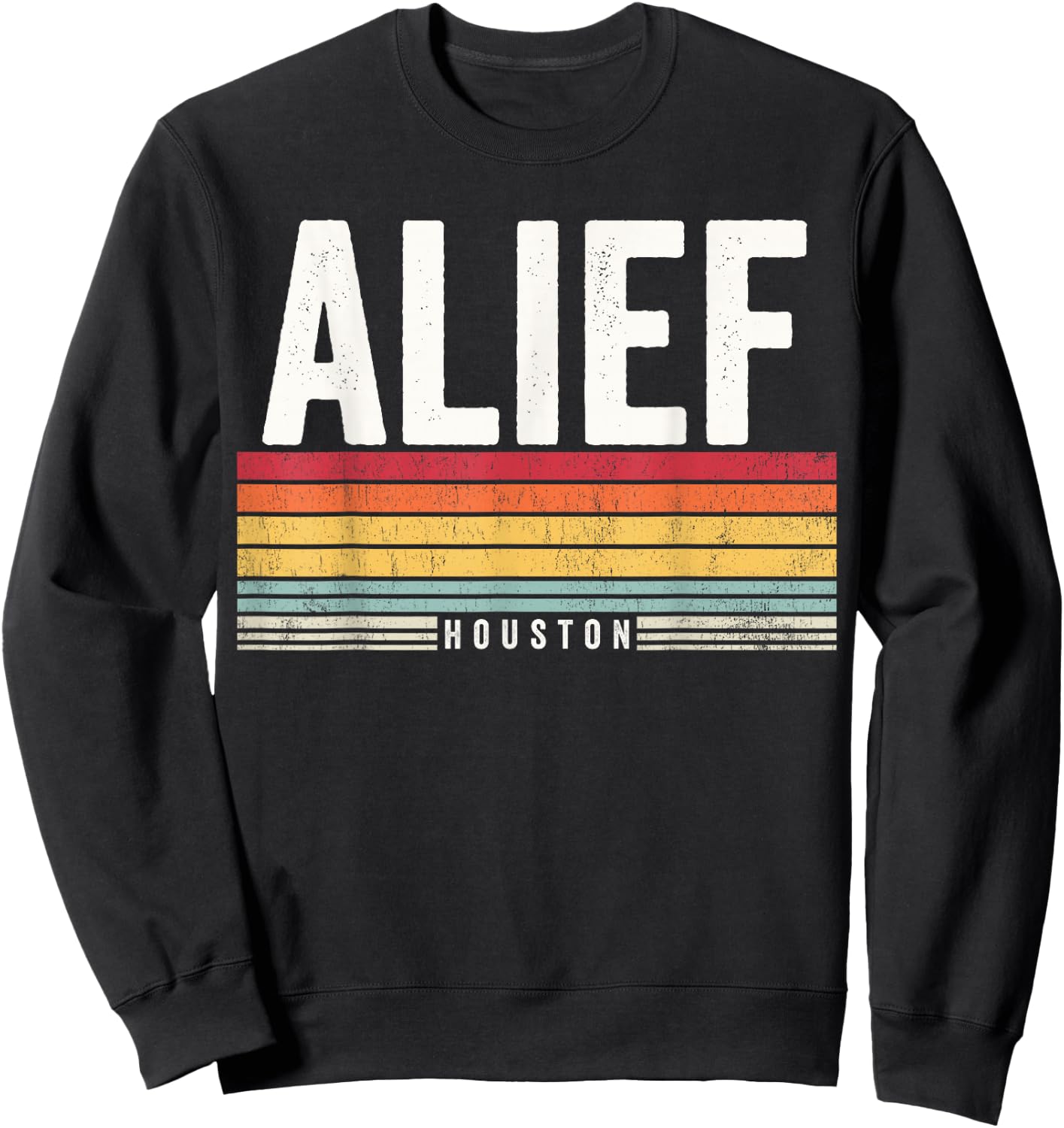 Alief Houston Vintage Sunset, Alief Houston, Alief Sweatshirt - Sweatshirt | Black