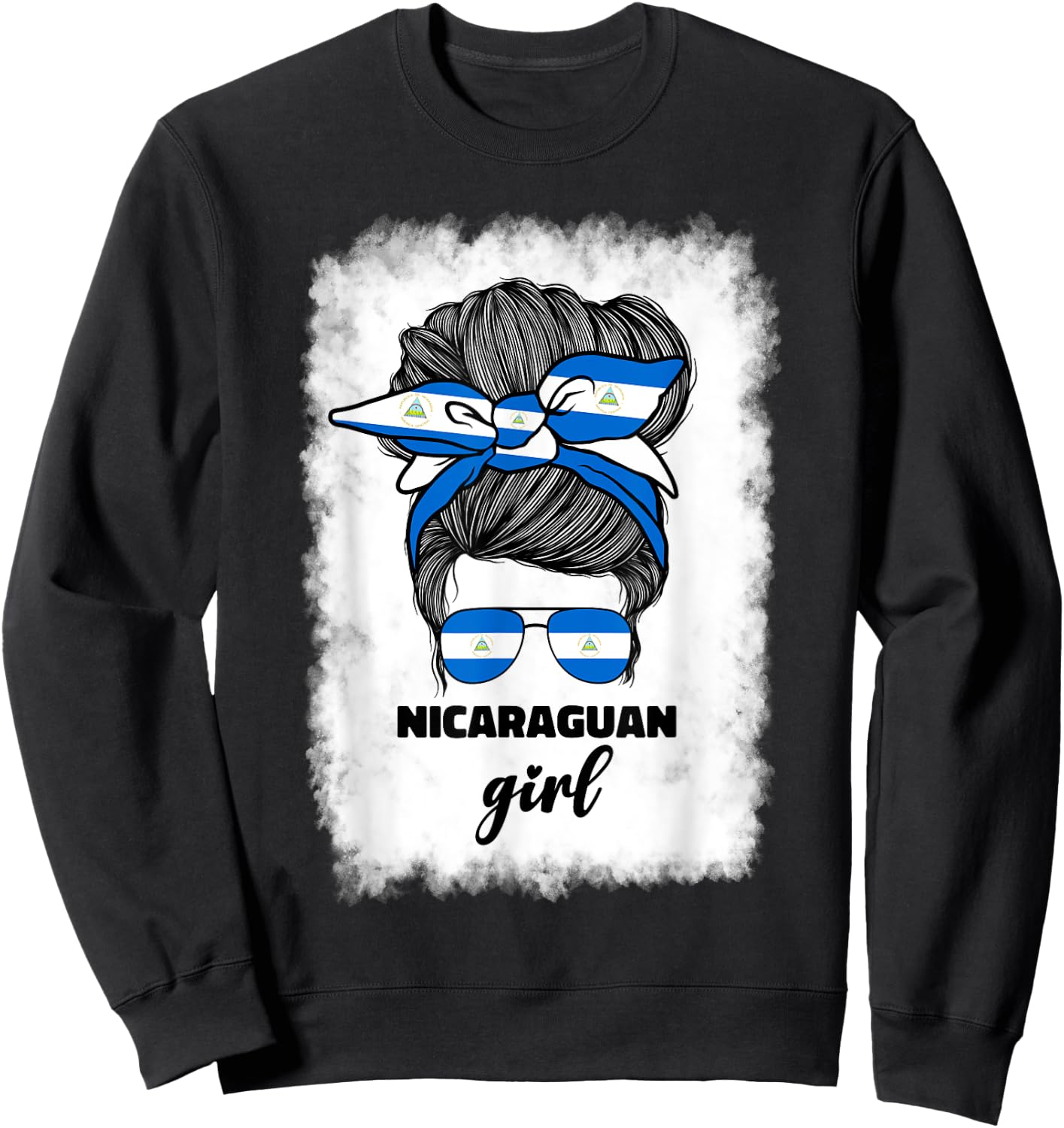 Nicaraguan Girl Girls Nicaragua Flag Nicaraguense Sweatshirt - Sweatshirt | Black