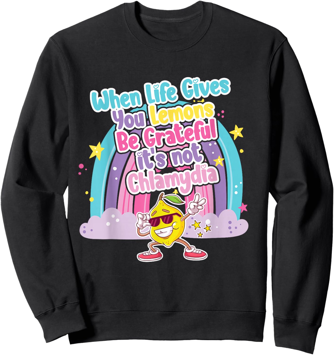 Embarrassing chlamydia Funny Adult Humor Inappropriate Meme Sweatshirt - Sweatshirt | Black