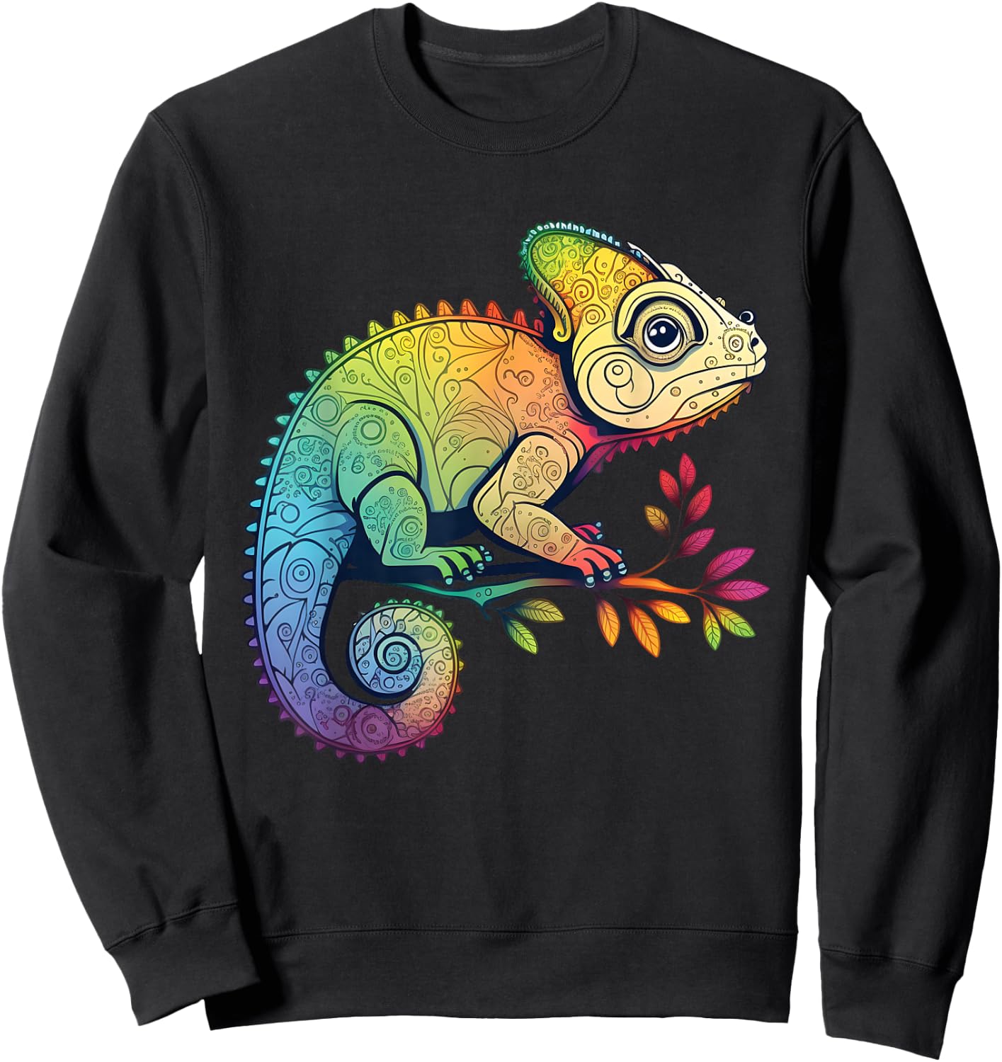 Colorful Chameleon Camouflage Rainforest Chameleon Lizard Sweatshirt - Sweatshirt | Black