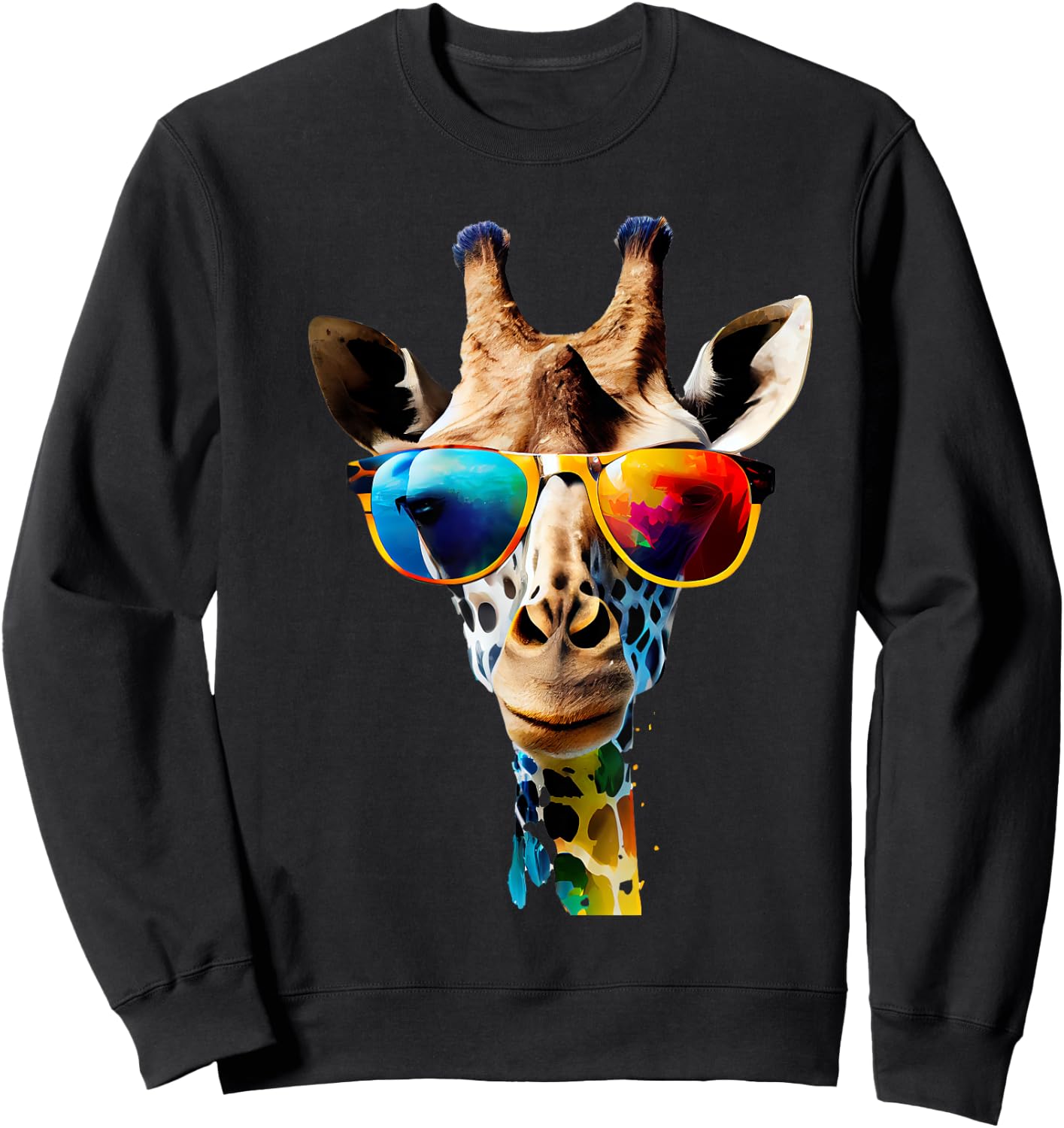 Giraffe with Sunglasses , black Sweatshirt - Sweatshirt | Black