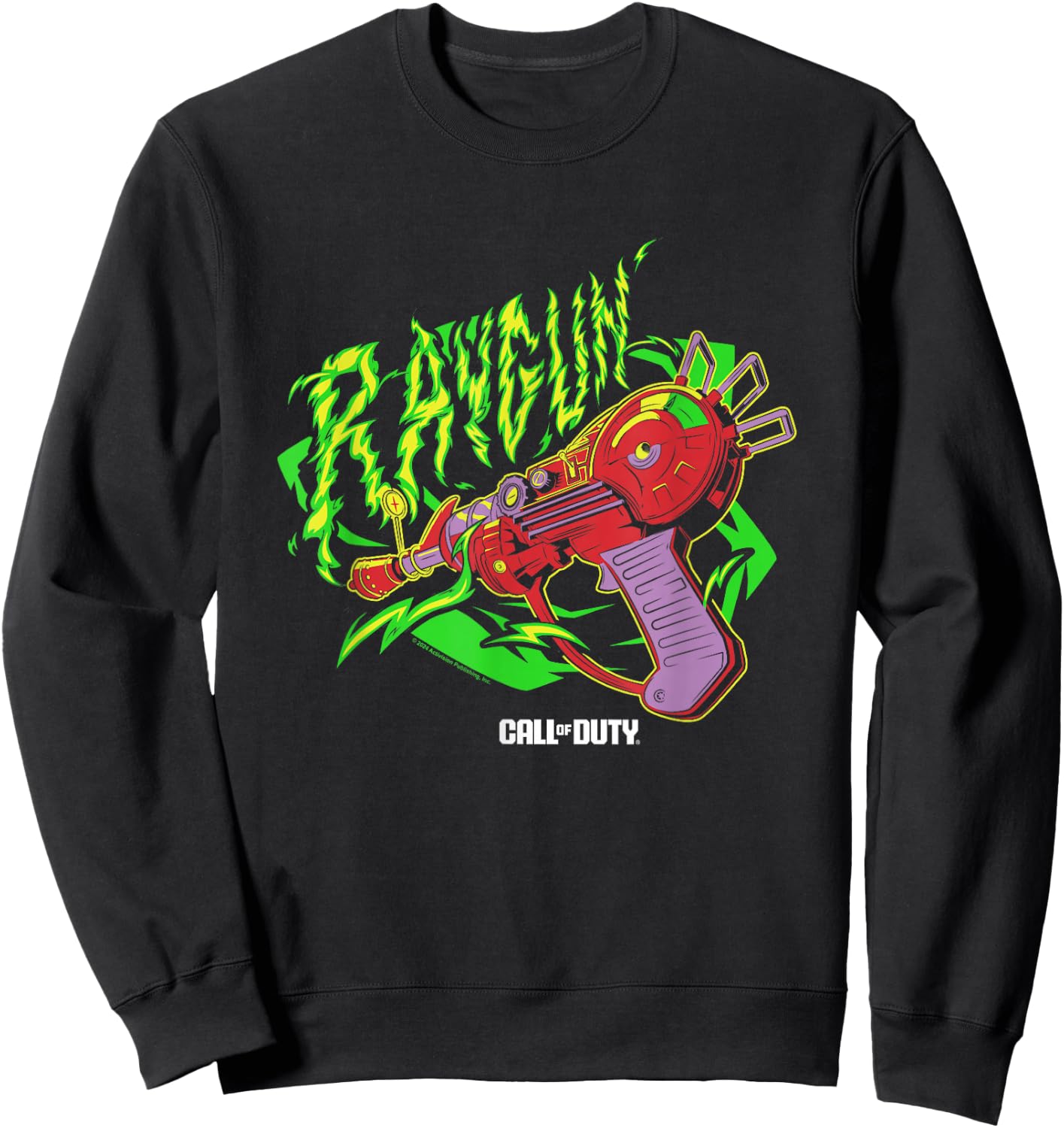 Call Of Duty Raygun Zombie Green Neon Big Chest Retro Logo Sweatshirt - Sweatshirt | Black