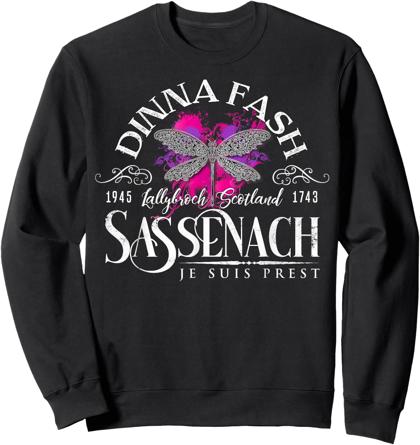 Dinna Fash Sassenach Dragonfly Paint Splash Sweatshirt - Sweatshirt | Black
