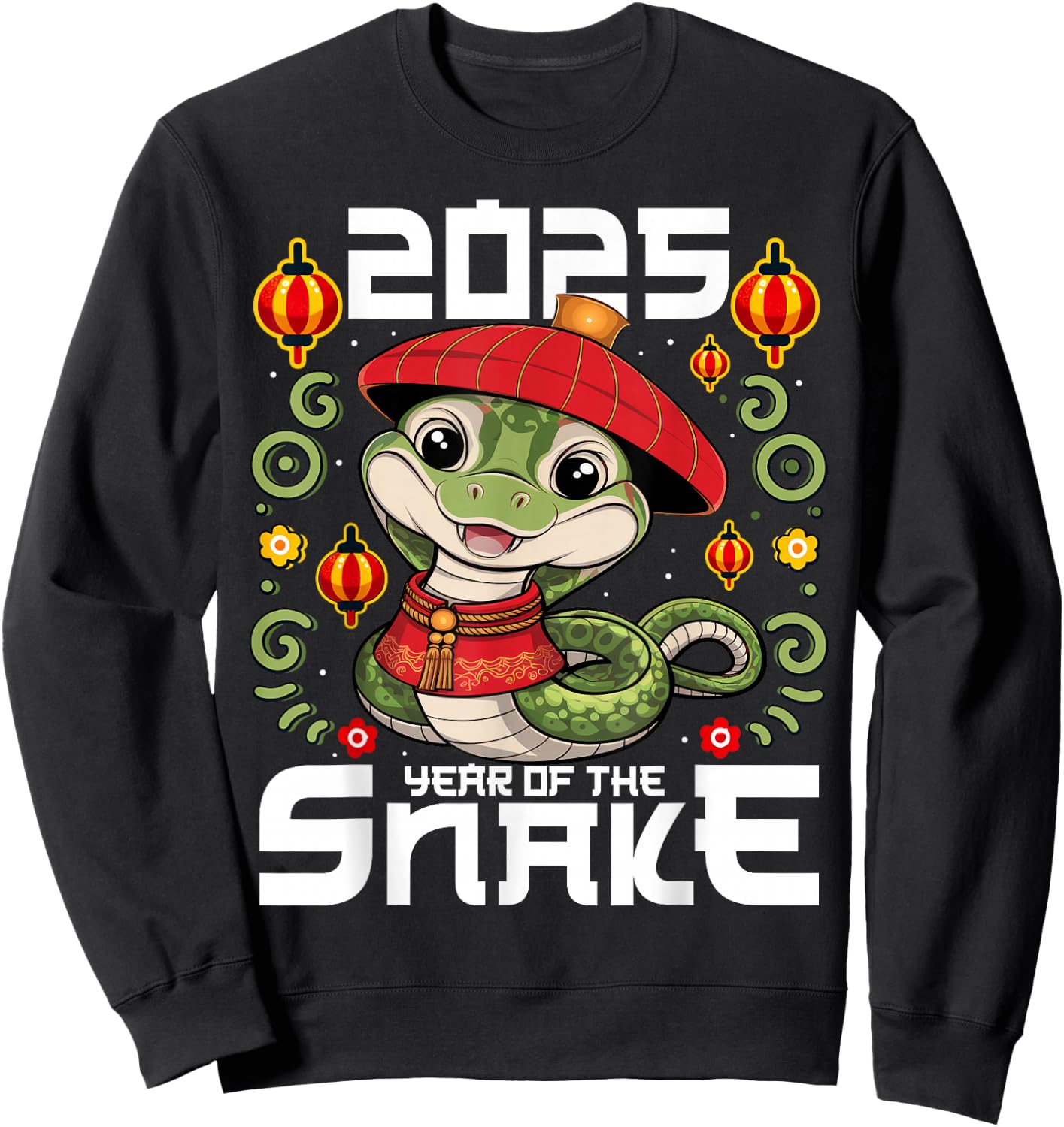 Chinese New Year 2025 Kids Year of The Snake 2025 Sweatshirt - Sweatshirt | Black