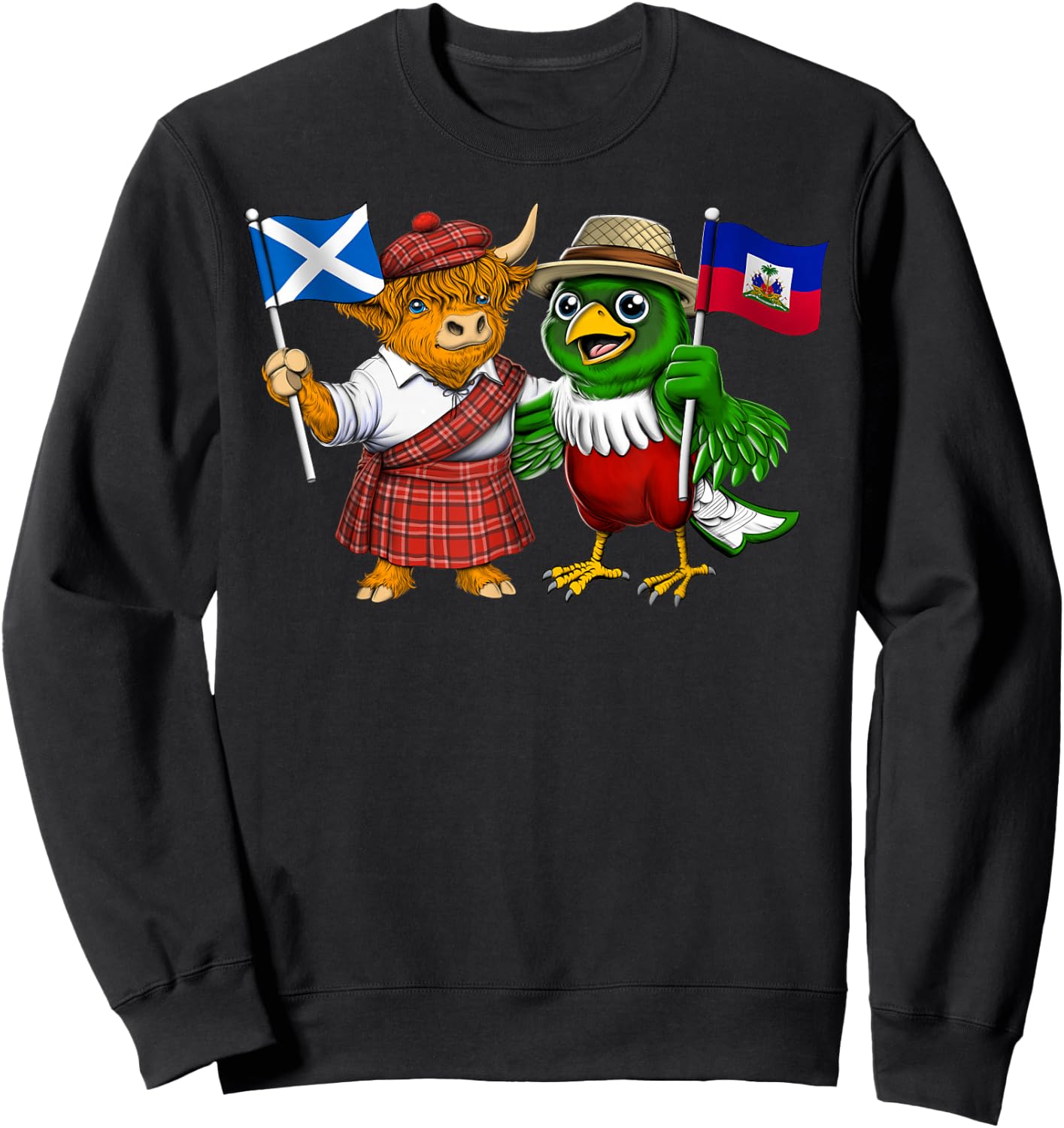 Scotland Haiti Flag Scottish Roots Proud Haitian Heritage Sweatshirt - Sweatshirt | Black