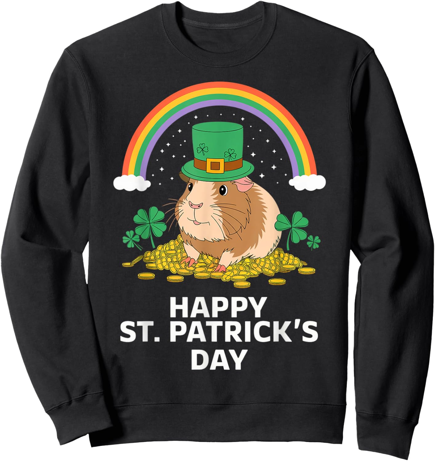 Women, Men, Kids Guinea pig St Patrick's Day Sweatshirt - Sweatshirt | Black