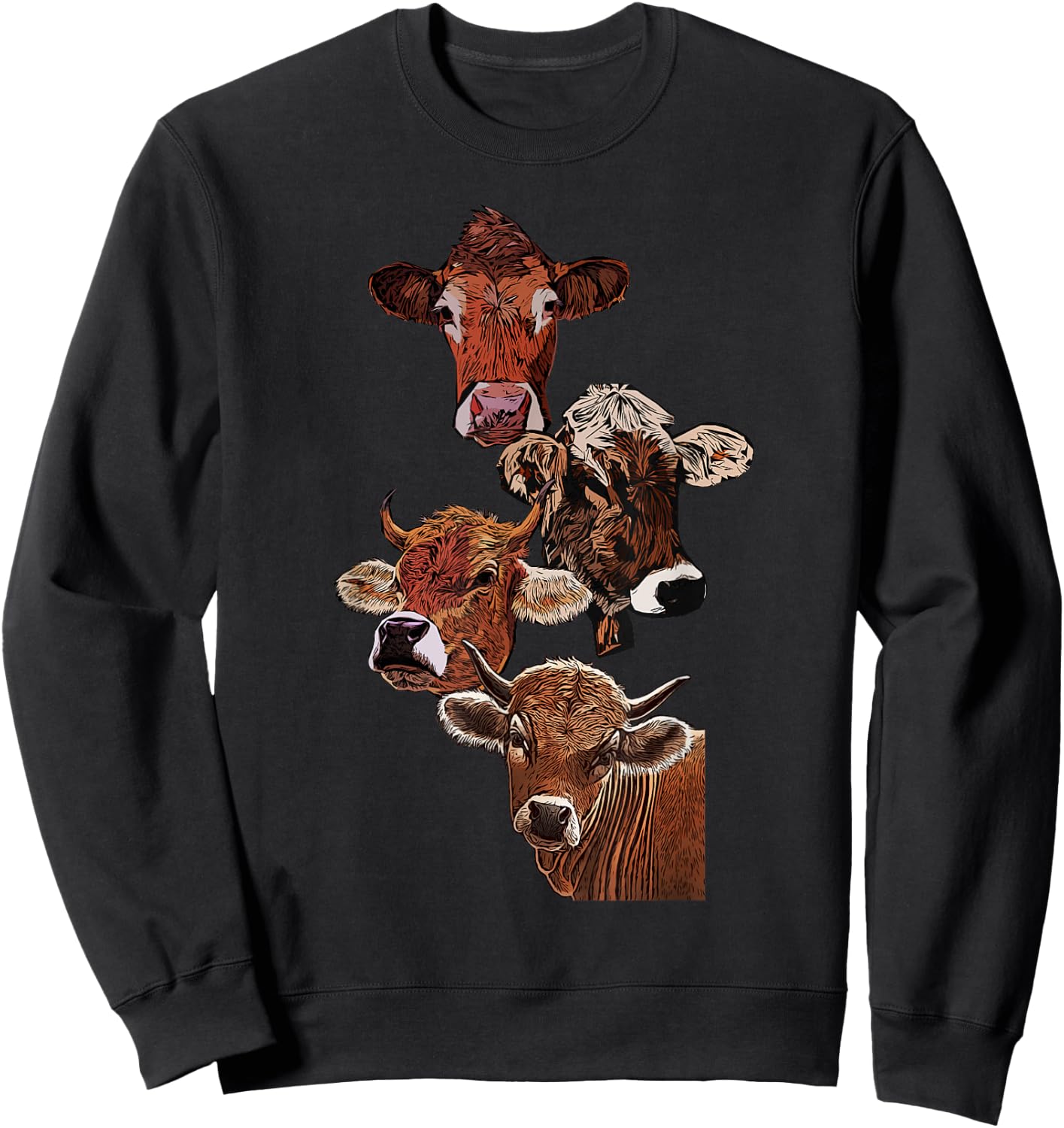 Jersey Kuhmotiv Landwirt Kuh Design Aufdruck mit Rind Grafik Sweatshirt - Sweatshirt | Black