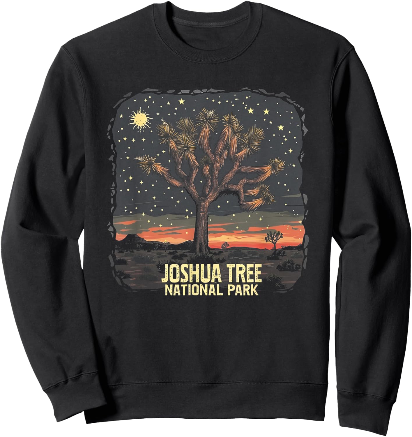 Joshua Tree - US National Park Vintage Men Women Kids Retro Sweatshirt - Sweatshirt | Black