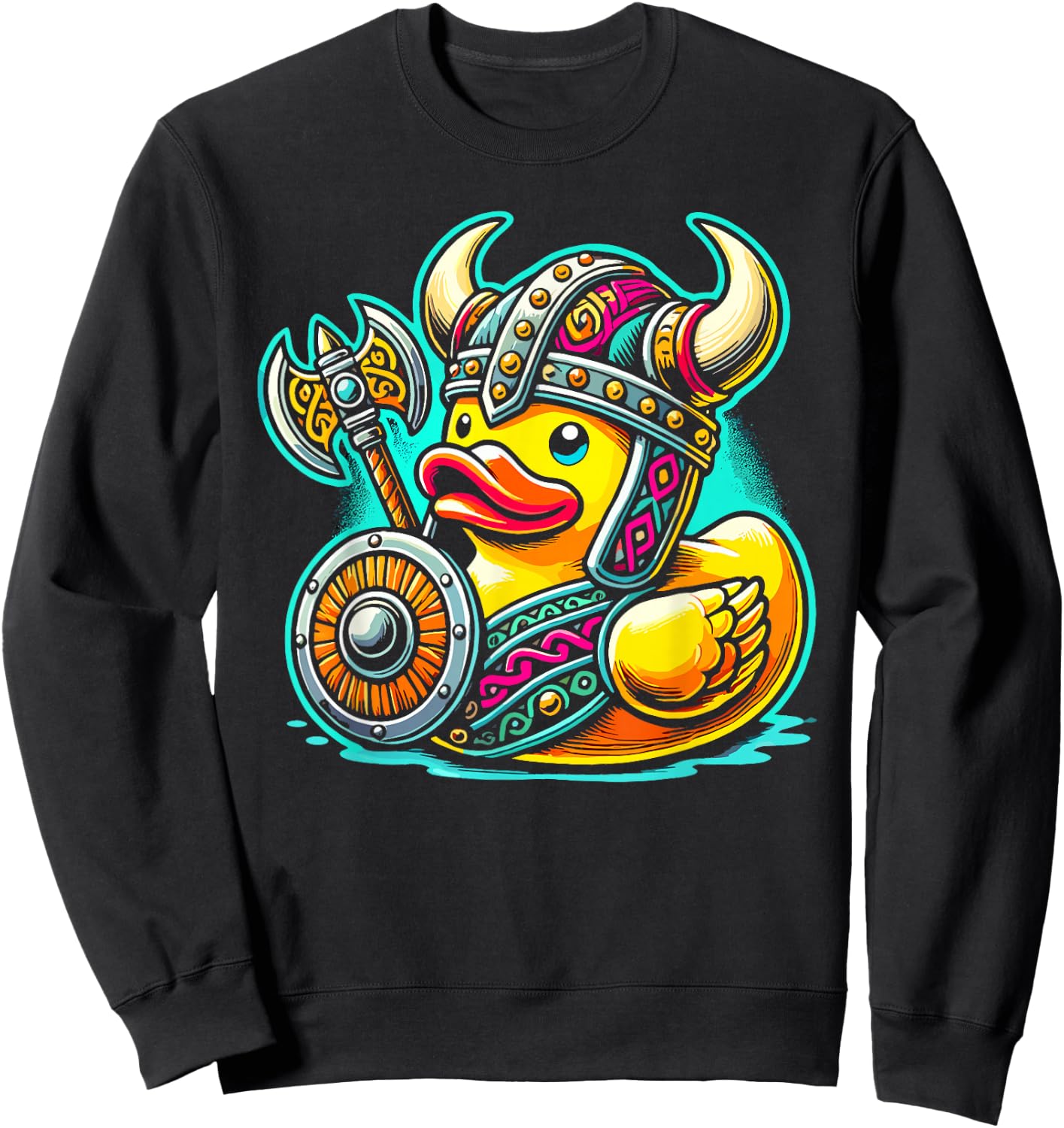 Rubber Duck Viking Bath Toy Rubber Duckie Duck Lover Sweatshirt - Sweatshirt | Black