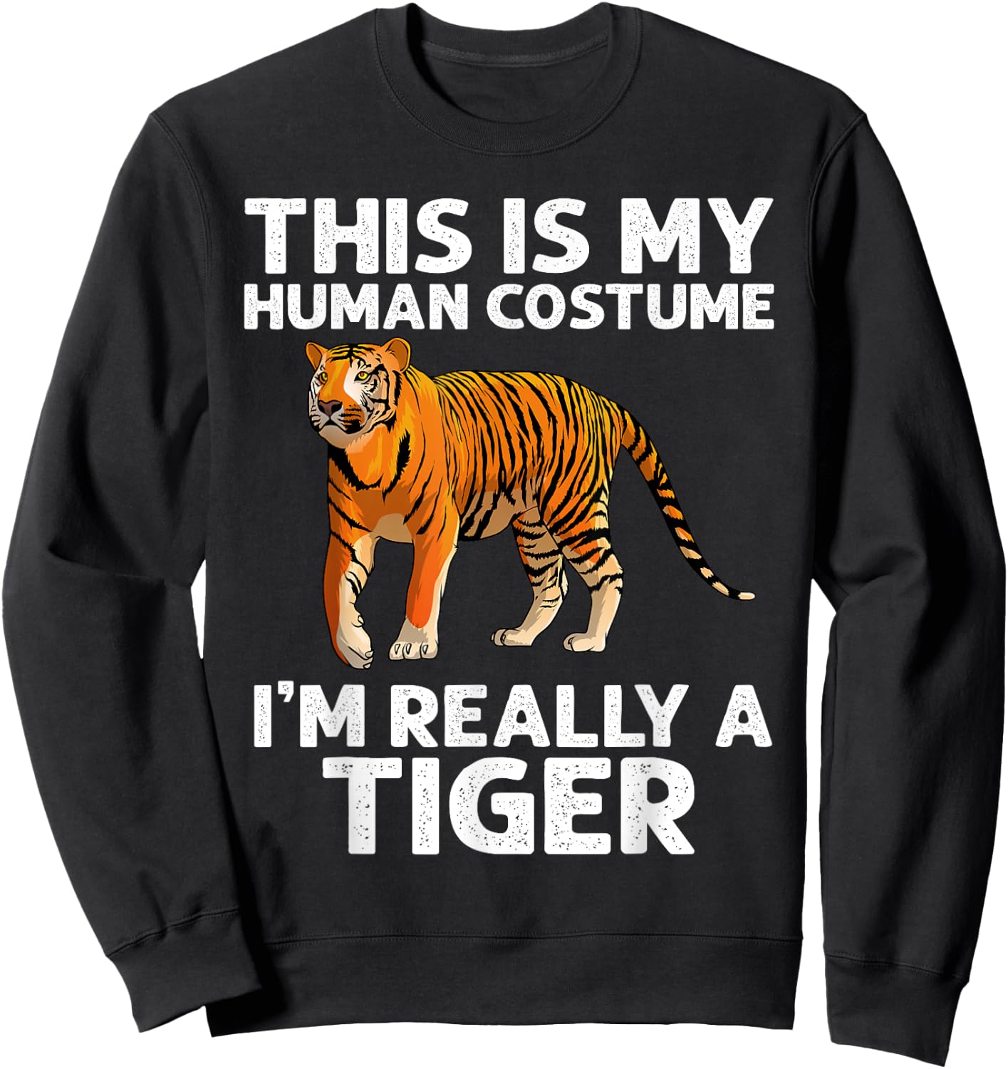 Funny Tiger Design For Kids Boys Girls Tiger Love Halloween Sweatshirt - Sweatshirt | Black