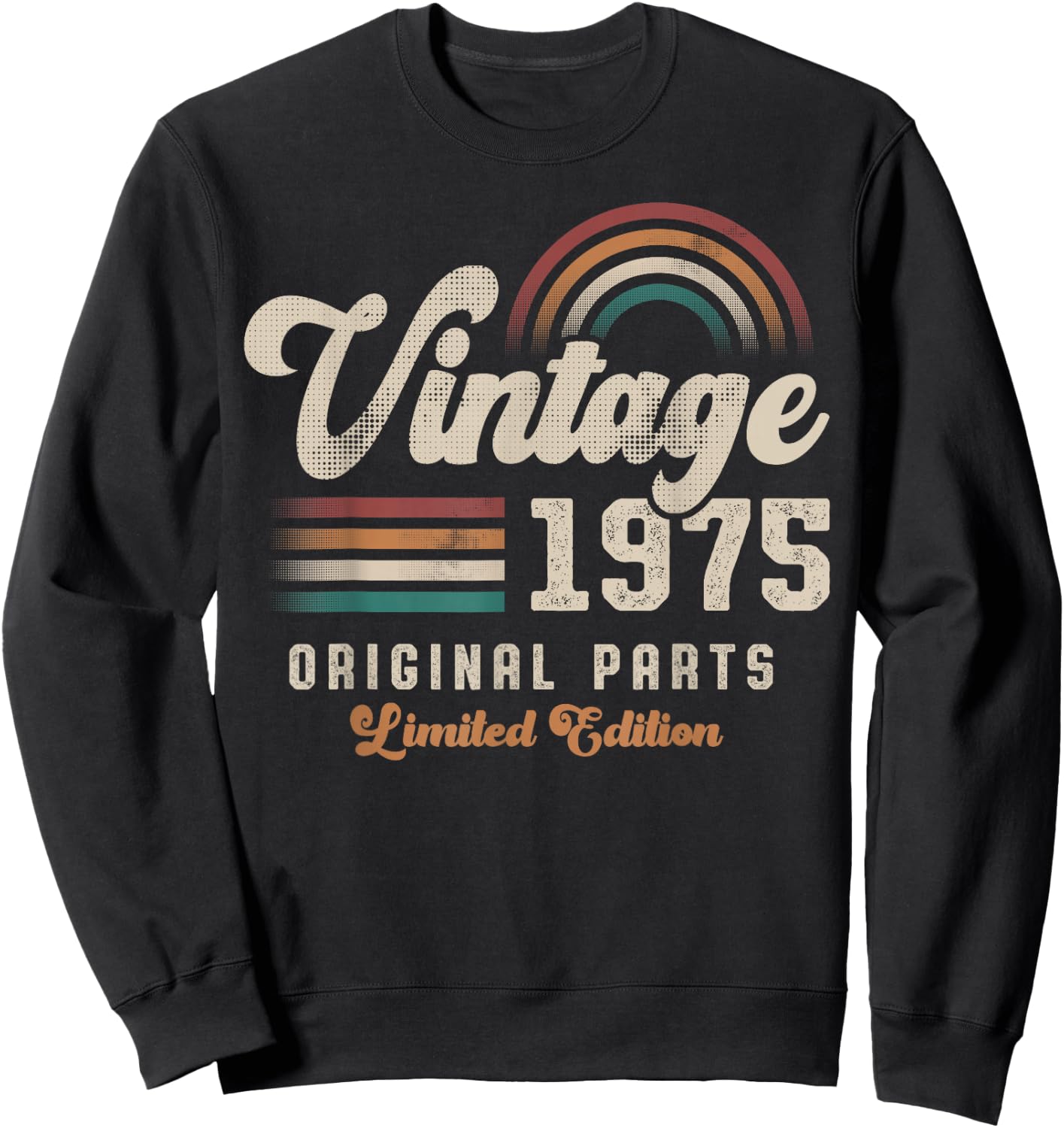 Vintage 1975 Birthday Birth Year 50 Retro Sweatshirt - Sweatshirt | Black