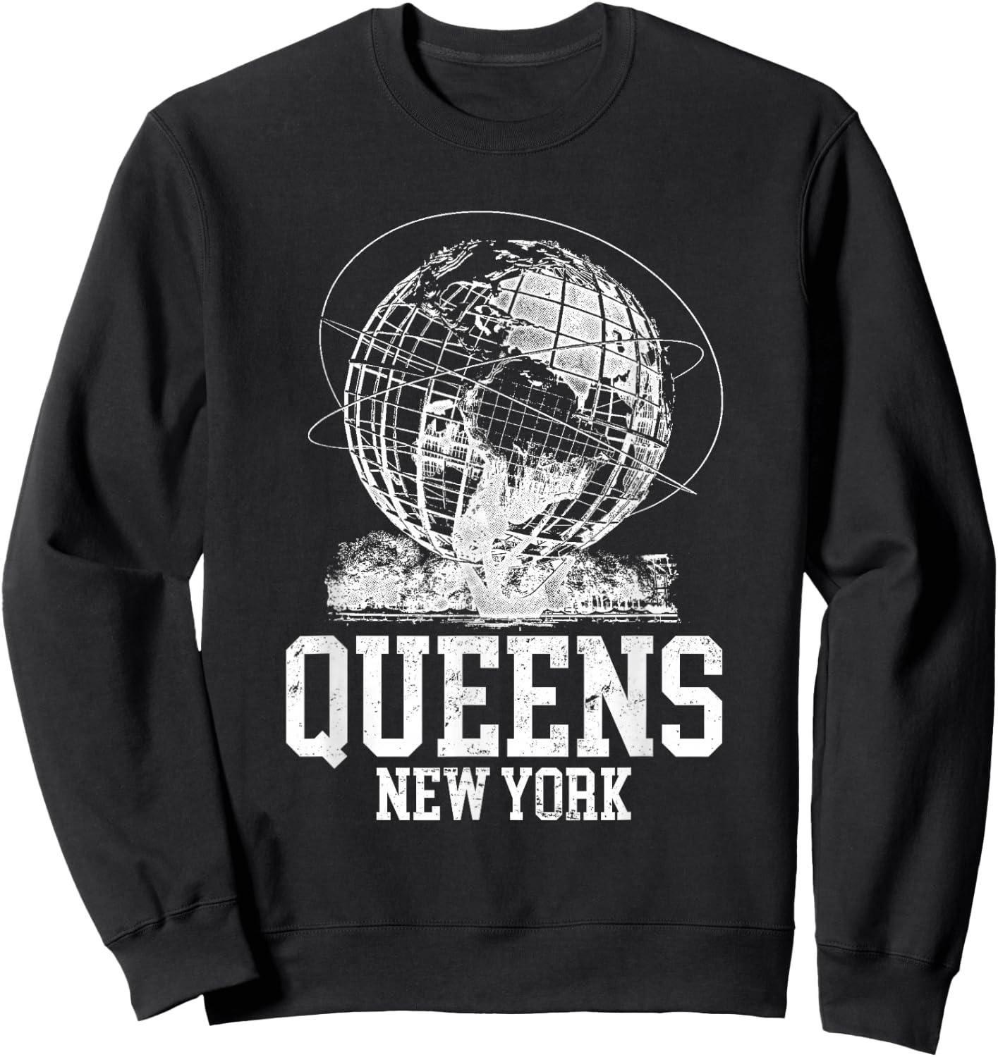 Queens New York - Flushing Meadows - World's Fair Unisiphere Sweatshirt - Sweatshirt | Black