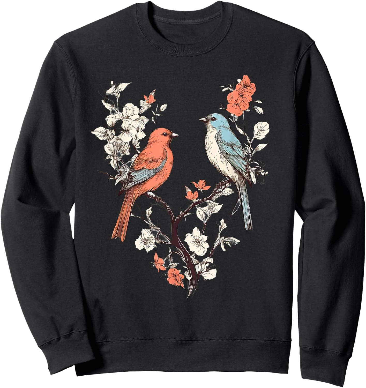 Birds On A tree Branch Birding Bird Watching Bird Sweatshirt - Sweatshirt | Black