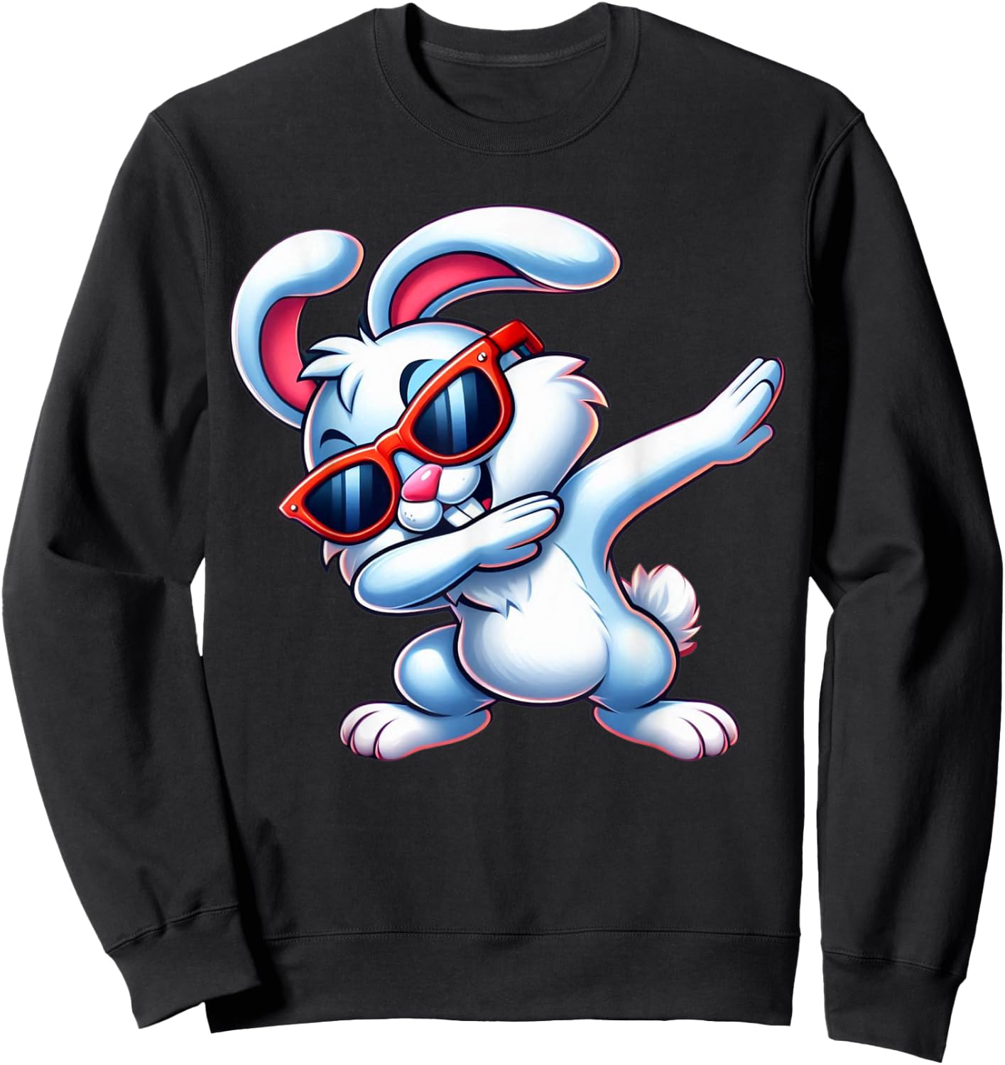 Dabbing Rabbit Easter Dab Dance Boys Girls Kids Bunny Sweatshirt - Sweatshirt | Black