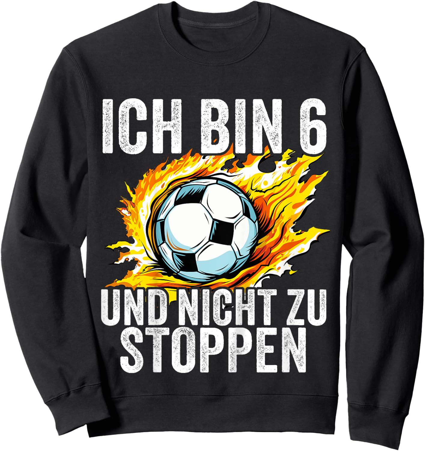 Kinder 6. Geburtstag Jungs 6 Jahre Junge Fußball Fußballer Sechs Sweatshirt - Sweatshirt | Black