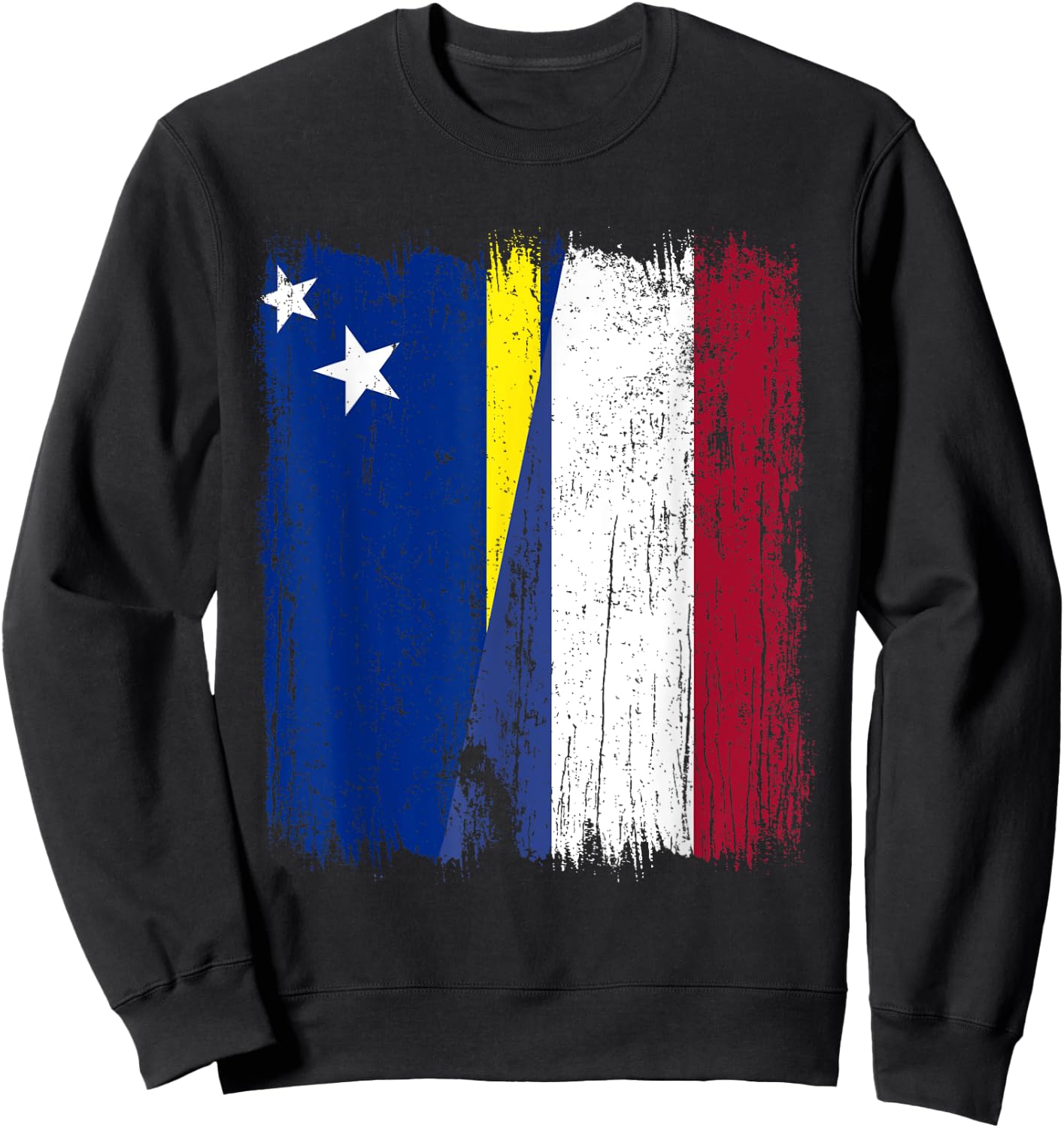 Curacao Holland Half Flag Curacaoan Dutch Heritage Sweatshirt - Sweatshirt | Black