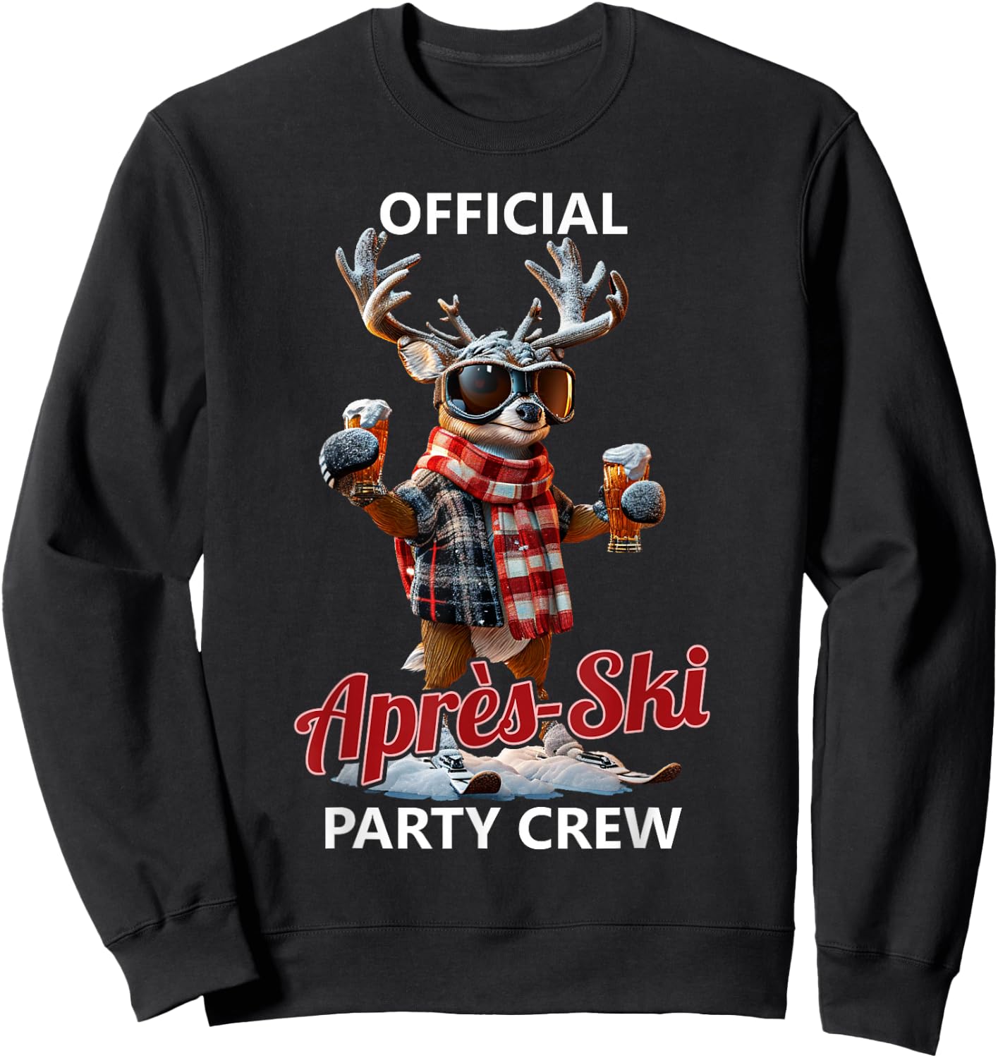Skiing Official Après-Ski Party Crew Sweatshirt - Sweatshirt | Black