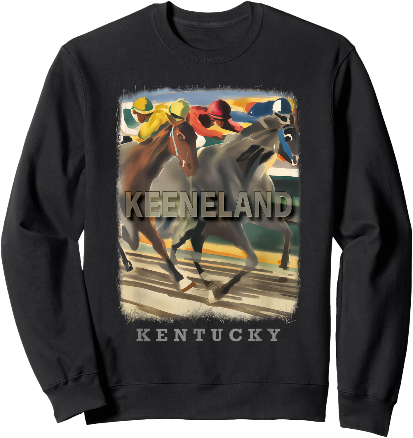 Keeneland Kentucky KY Horse Racing Excitement SD447 Sweatshirt - Sweatshirt | Black