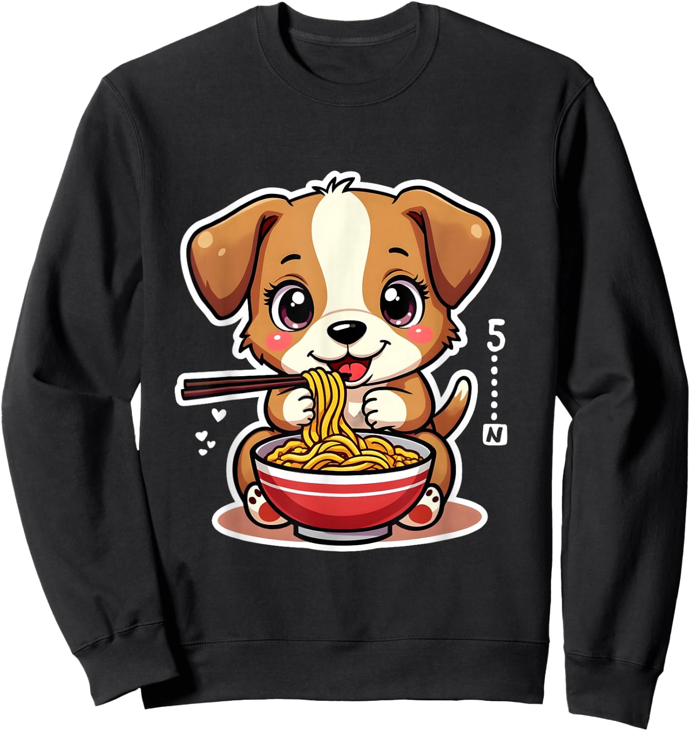 Ramen Dog Anime - Kawaii Otaku Clothes Manga Clothes , Black, S Sweatshirt - Sweatshirt | Black
