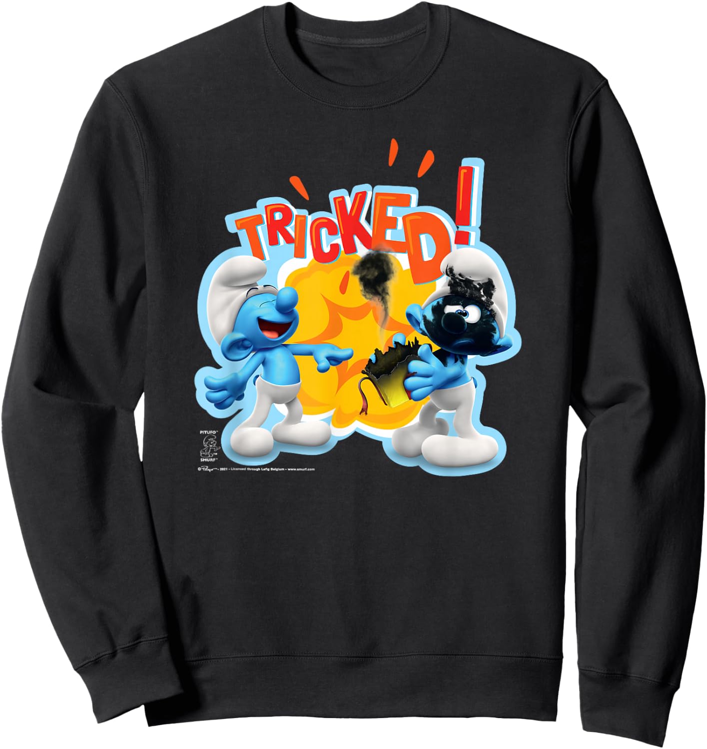 The Smurfs Jokey Exploding Present Tricked! Sweatshirt - Sweatshirt | Black