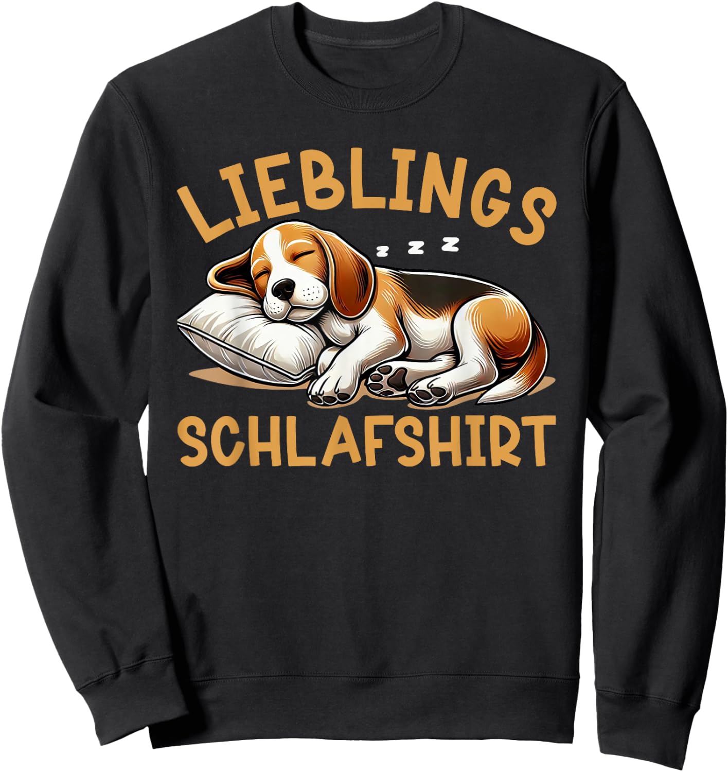 Official Sleep Shirt Funny Beagle Dog Pyjama , black Sweatshirt - Sweatshirt | Black