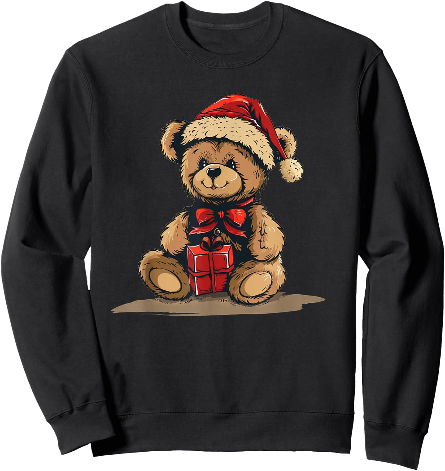Adorable Festive Bear for Teddy Bear and Christmas Sweatshirt - Sweatshirt | Black