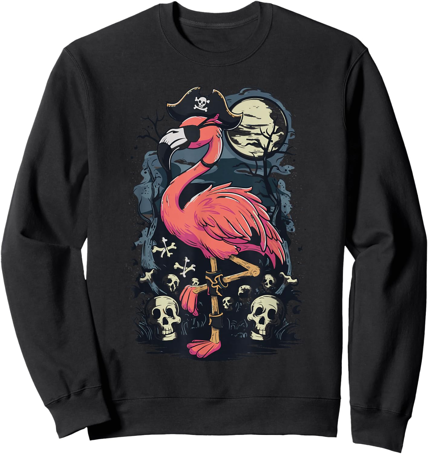 Flamingo Pirate Sweatshirt - Sweatshirt | Black