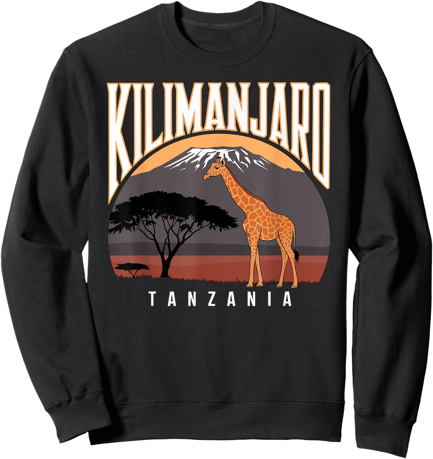 Kilimanjaro Tanzania, Fun Africa Safari Giraffe , Black, S Sweatshirt - Sweatshirt | Black