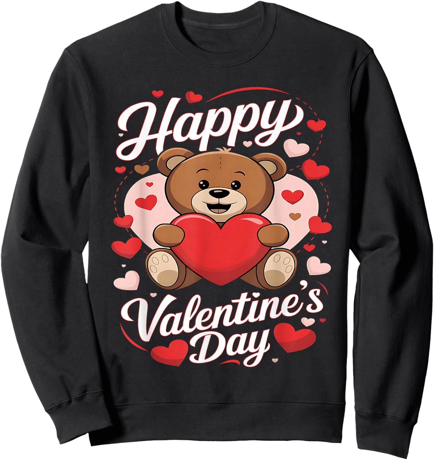Happy Valentines Shirts Women Cute Valentine Sweatshirt - Sweatshirt | Black