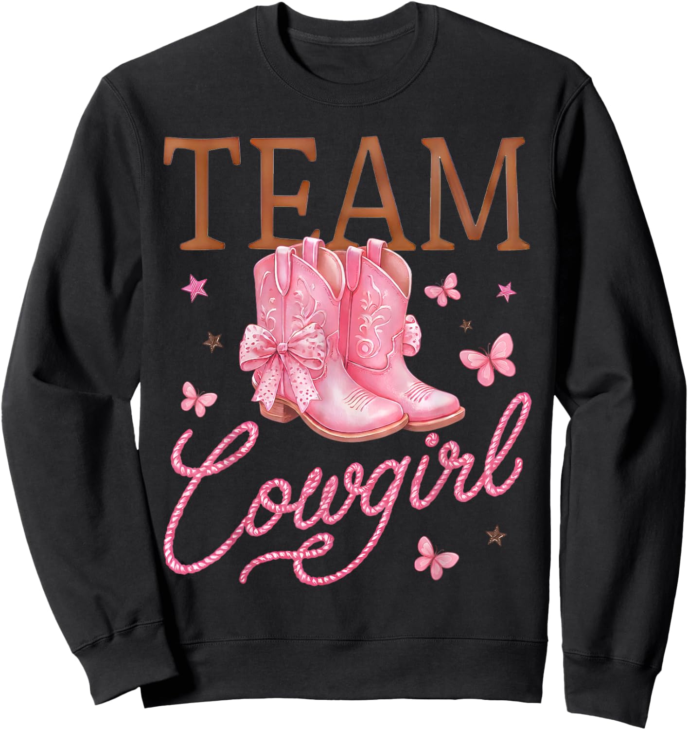 Cowboy Or Cowgirl Team Girl Boy Western Gender Reveal Family Sweatshirt - Sweatshirt | Black