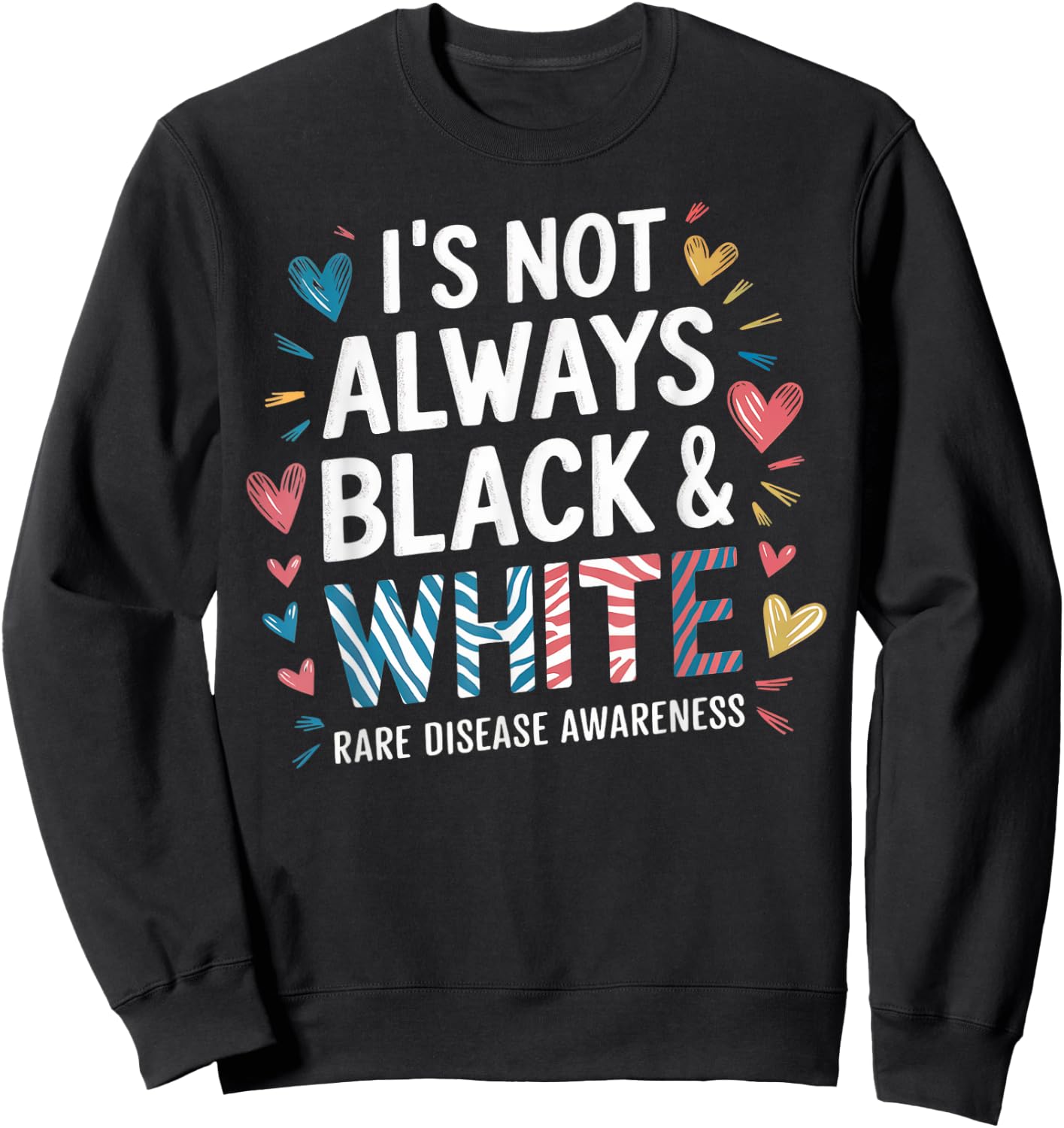 Rare Disease Awareness Day Zebra Warrior Support Ribbon Girl Sweatshirt - Sweatshirt | Black