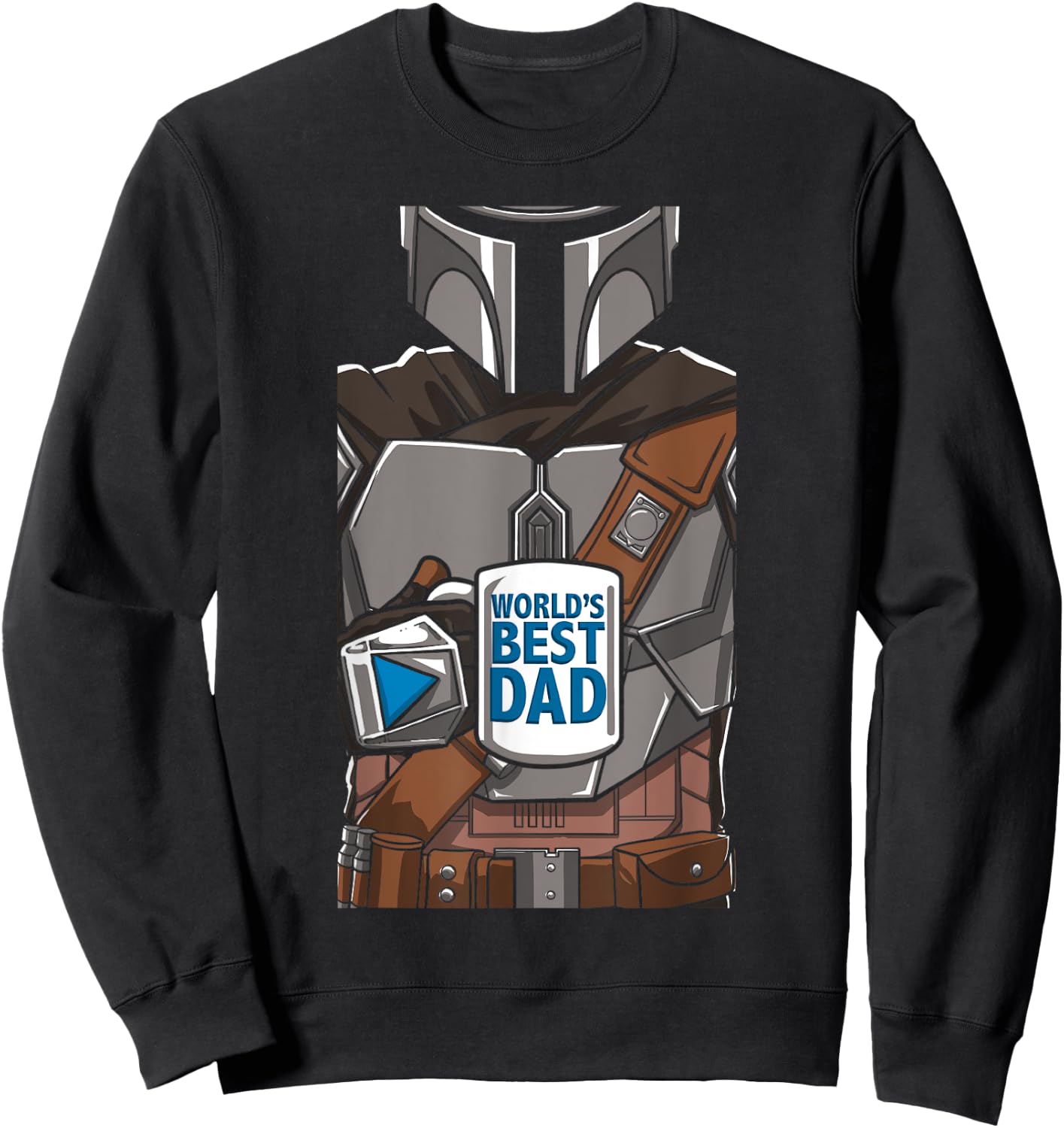 Star Wars The Mandalorian Father's Day World's Best Dad Mug Sweatshirt - Sweatshirt | Black