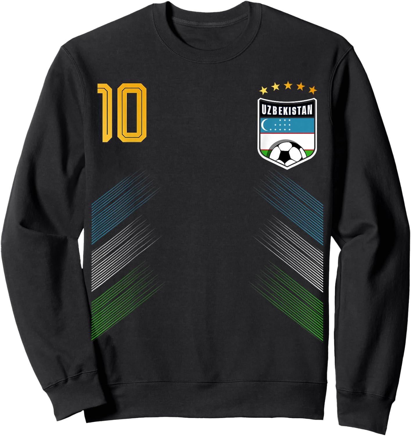 Retro Uzbekistan Flag Uzbekistani Pride Lovers Sweatshirt - Sweatshirt | Black