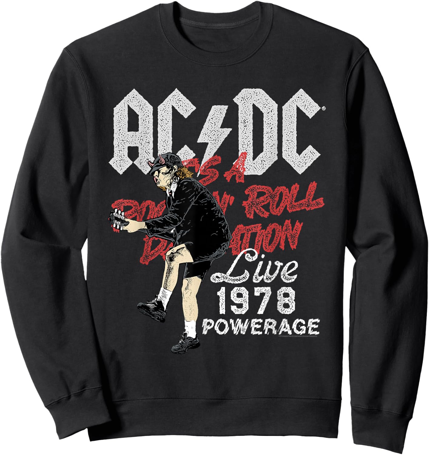 AC/DC Rock and Roll Damnation Live 1978 Powerage Sweatshirt - Sweatshirt | Black