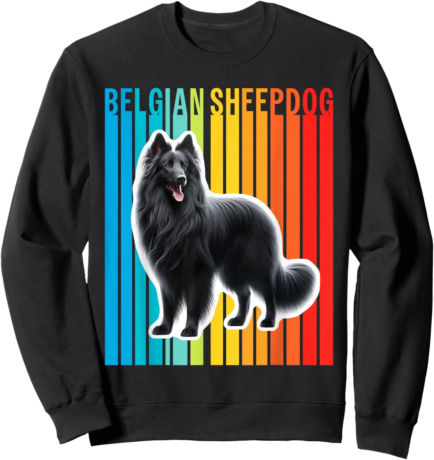Colorful Belgian Sheepdog Sweatshirt - Sweatshirt | Black