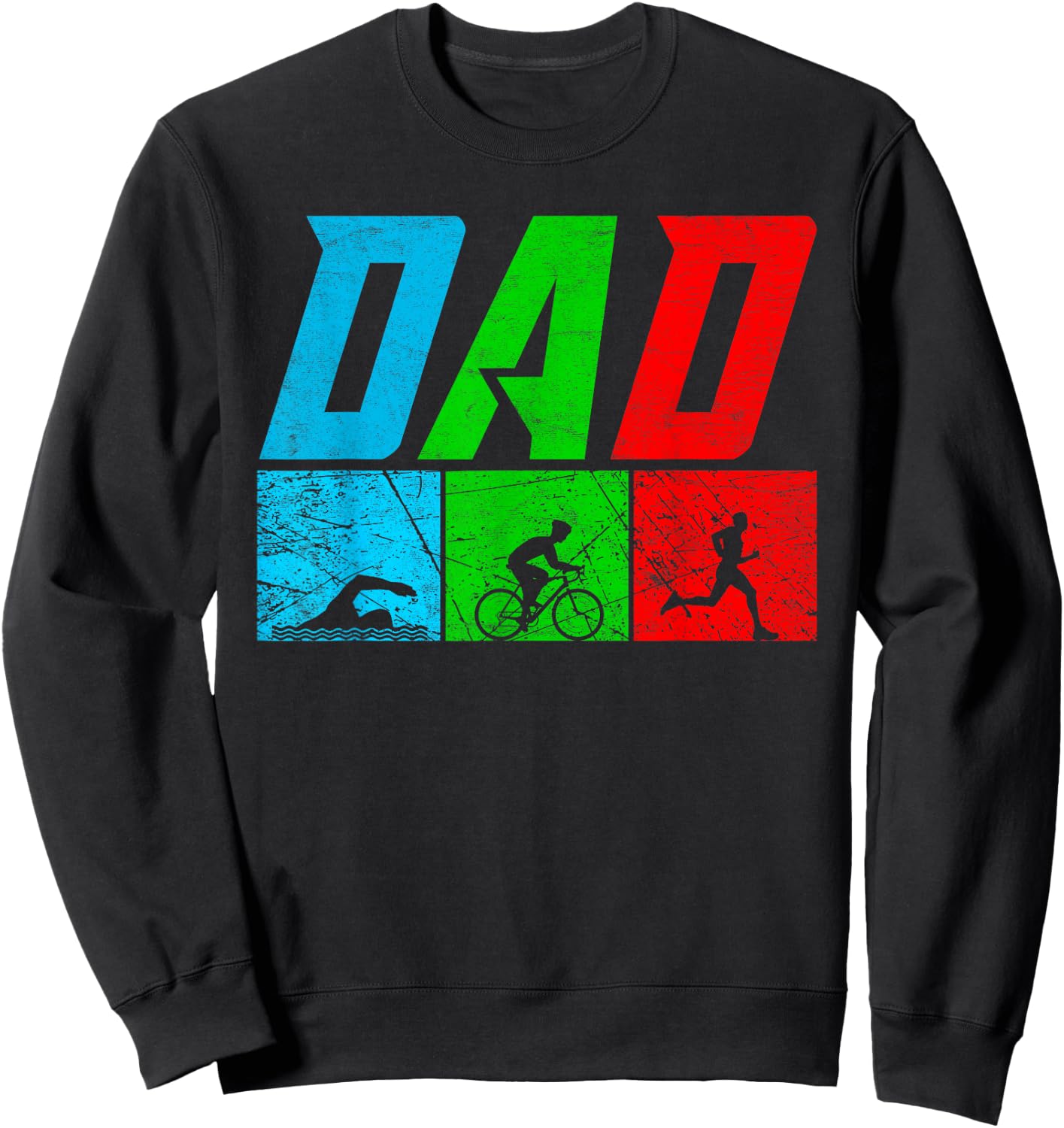 Fathers TRIATHLON DAD Triathletics Funny Triathlete Sweatshirt - Sweatshirt | Black