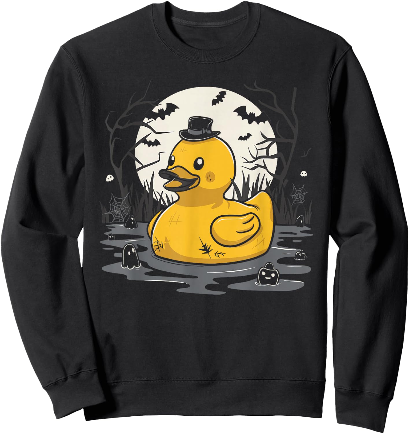 Rubber Duck Halloween Bath Duck Pumpkin Sweatshirt - Sweatshirt | Black