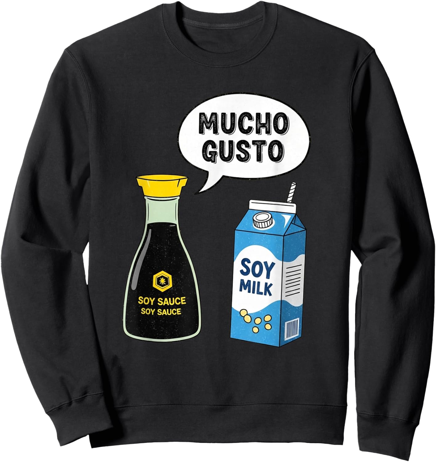 Mucho Gusto Soy Sauce Bilingual Teacher Milk Tea Sweatshirt - Sweatshirt | Black
