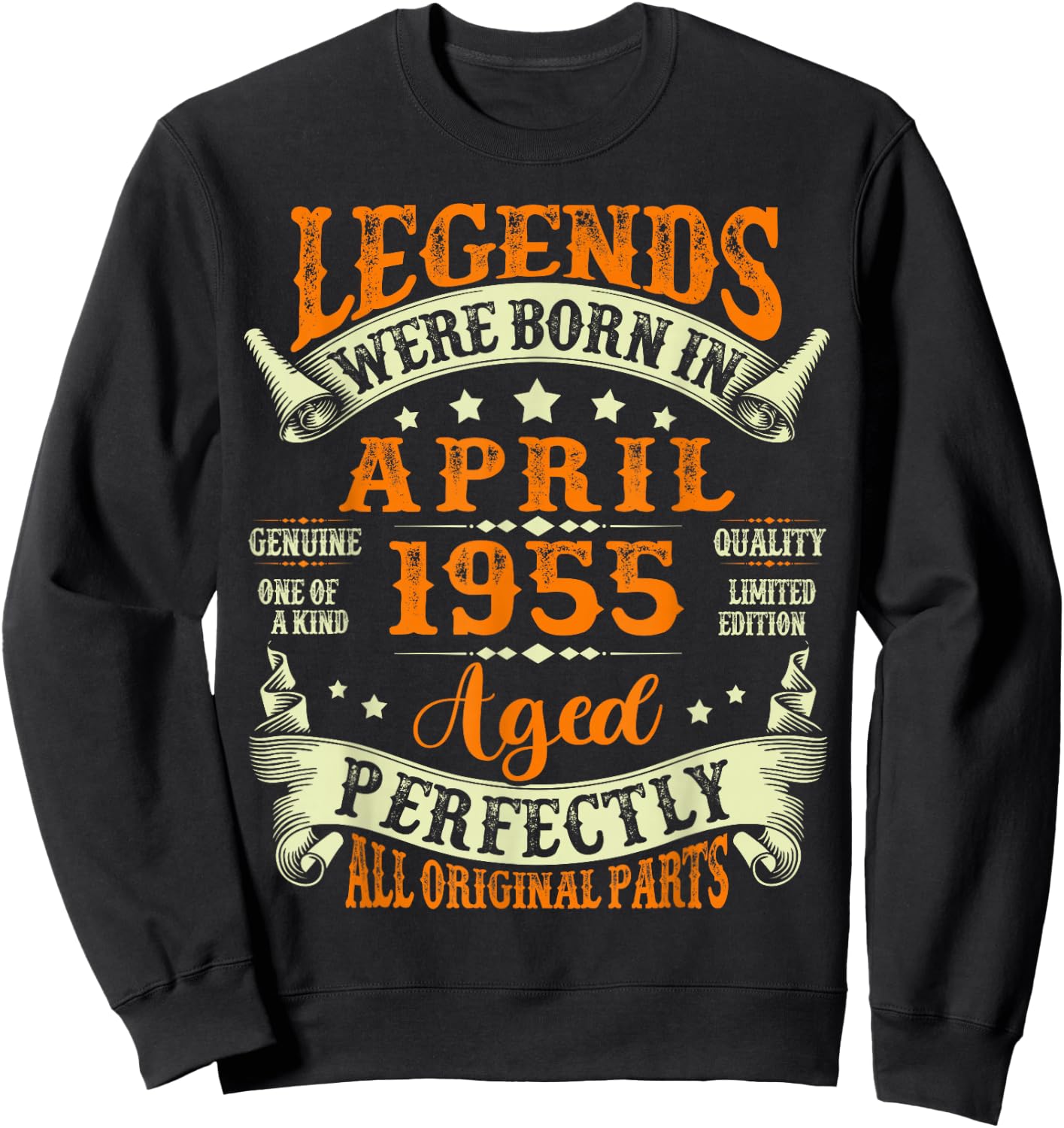 70 Years Old Legend since April 1955 70th Birthday Men Women Sweatshirt - Sweatshirt | Black