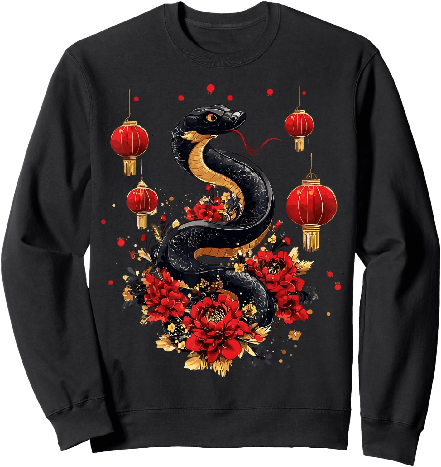 Year Of The Snake Zodiac Lunar Chinese New Year 2026 Sweatshirt - Sweatshirt | Black