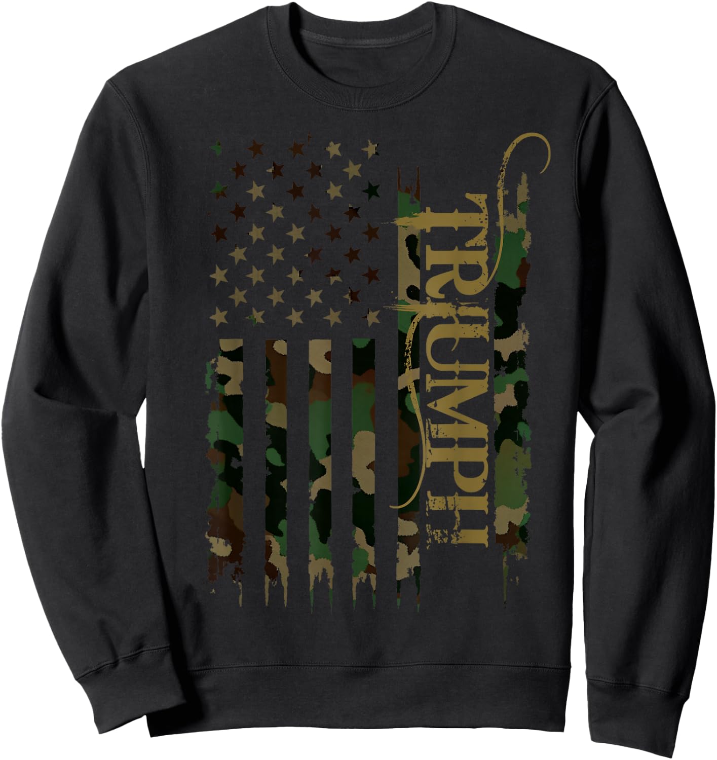 Triumph United States Distressed Camo US Flag , black Sweatshirt - Sweatshirt | Black