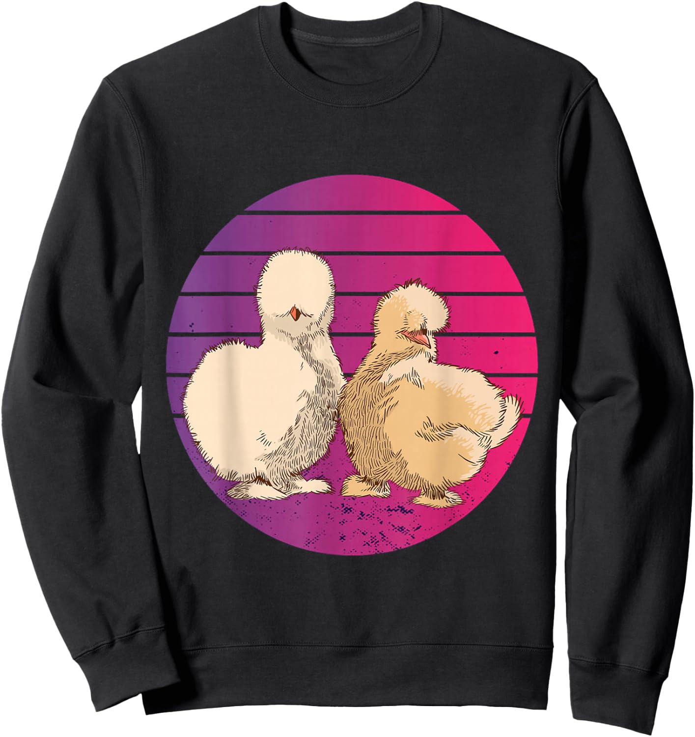 Silkies Vintage Silkie Chicken Silk Hen Retro animals nature Sweatshirt - Sweatshirt | Black