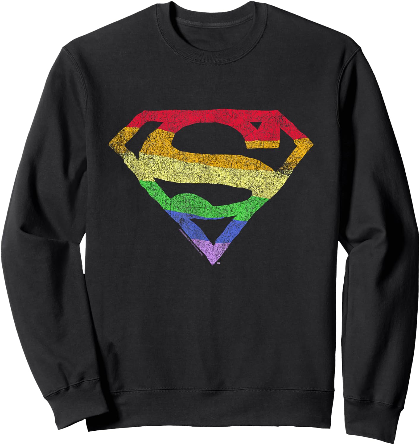 Superman Rough Rainbow Pride Logo Sweatshirt - Sweatshirt | Black