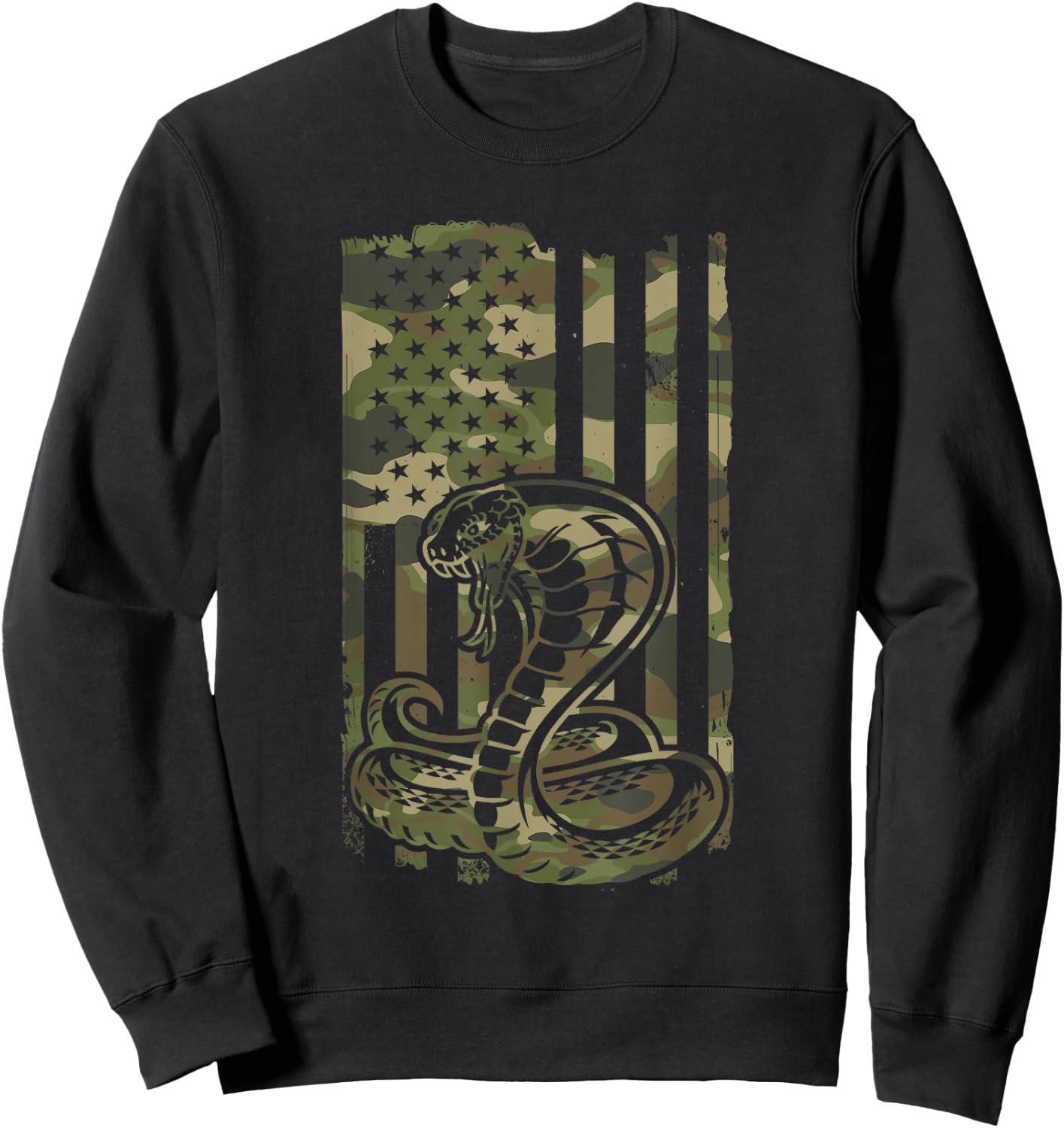 Snake Graphic Design - Python Snake Owner USA Flag 4th July Sweatshirt - Sweatshirt | Black